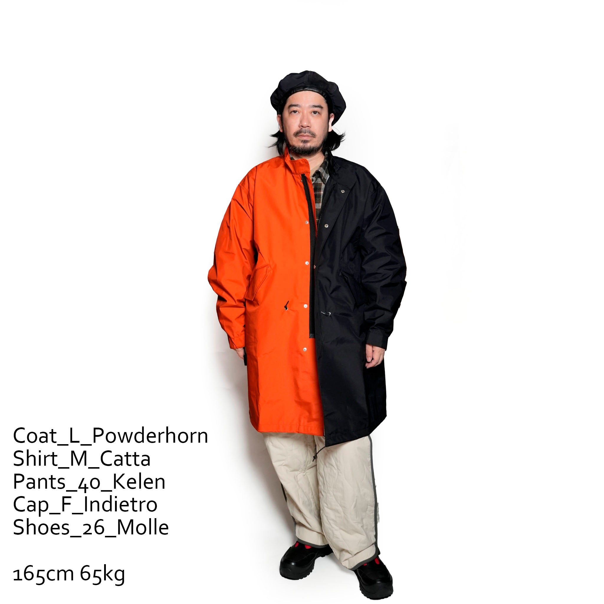 PH24FW-006_Black / Orange | P.H.M. MOD’S COAT – Black / Orange | POWDERHORN MOUNTAINEERING