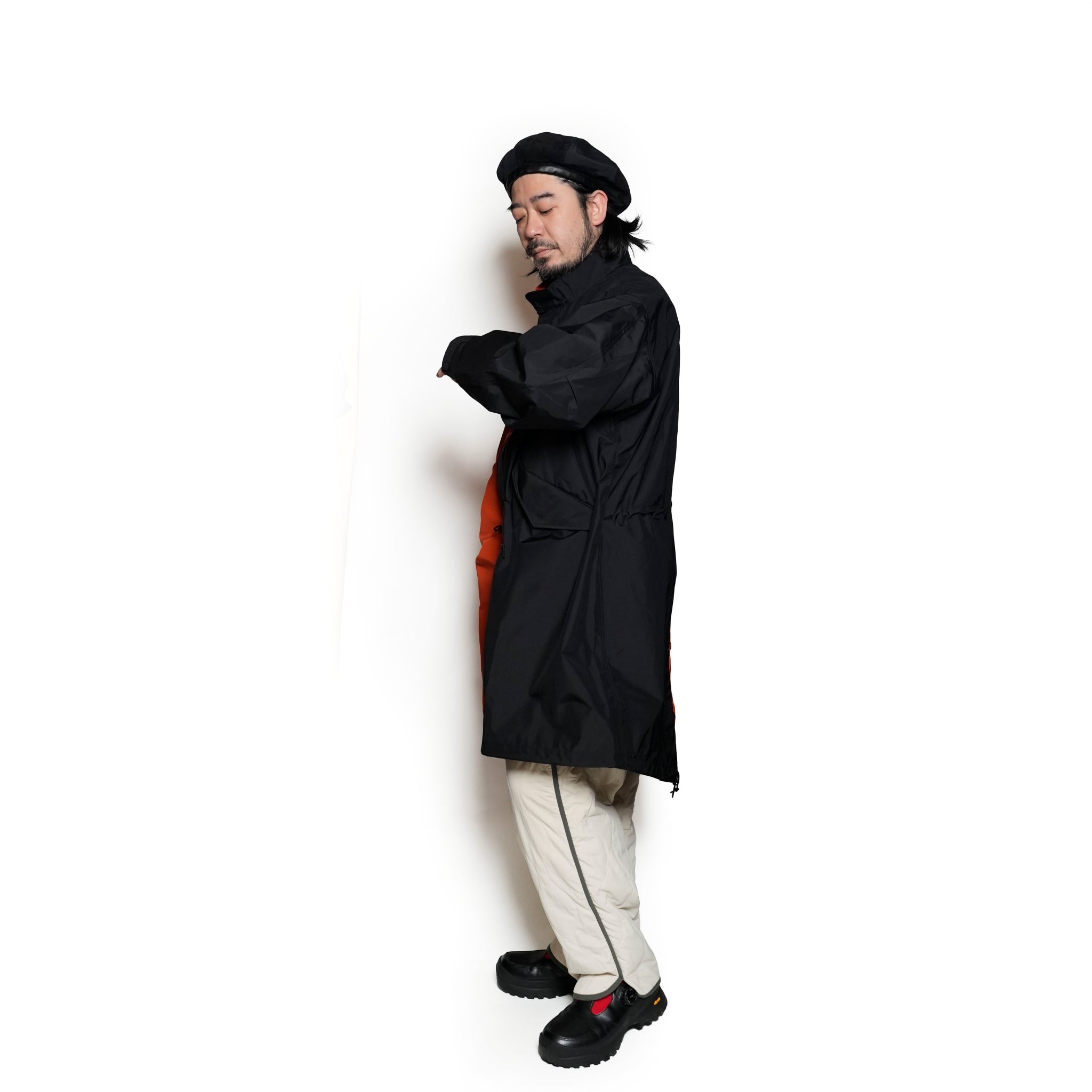 PH24FW-006_Black / Orange | P.H.M. MOD’S COAT – Black / Orange | POWDERHORN MOUNTAINEERING