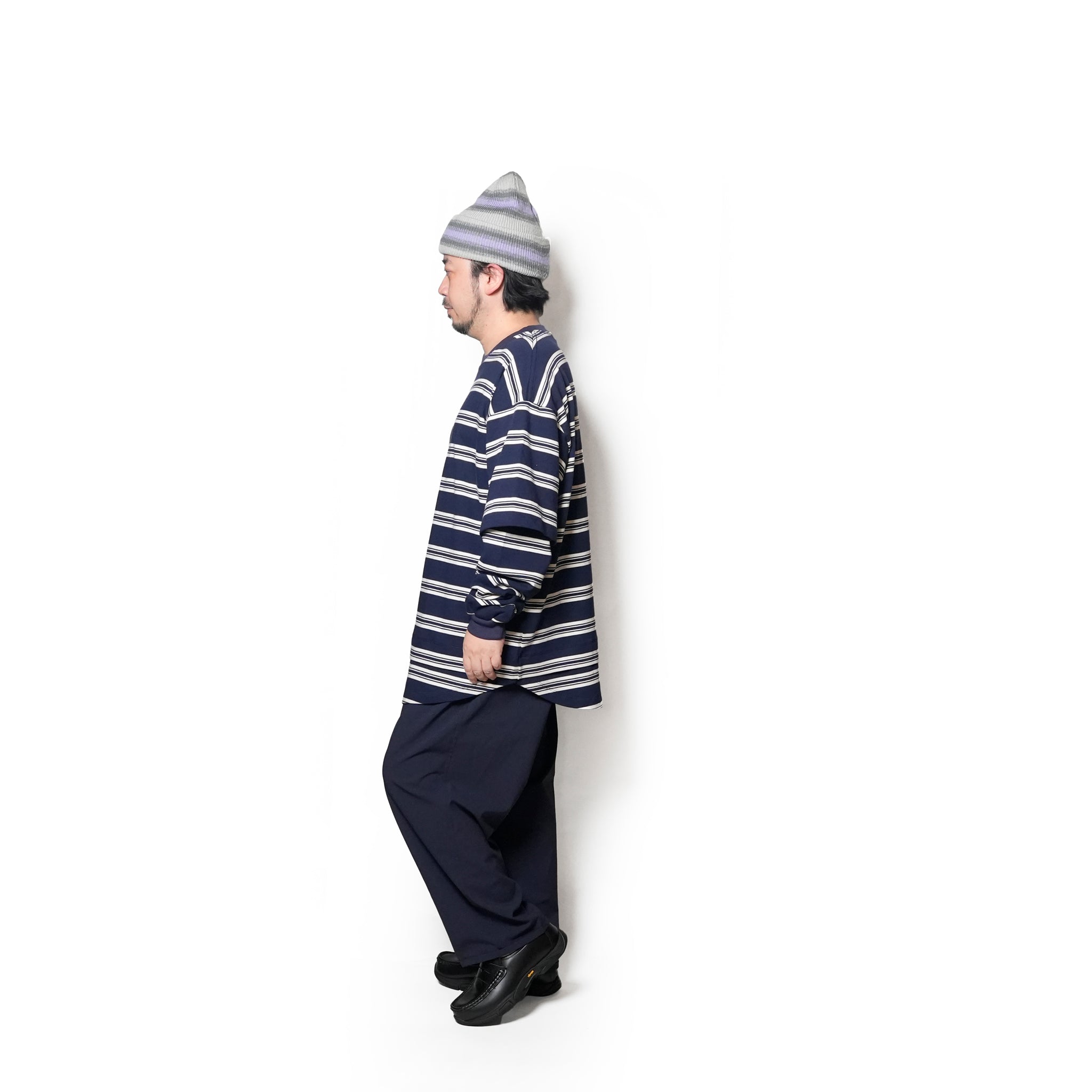 Border Layered Long Sleeve T-shirt | Color:ホワイトムスク/ネイビー/ハートフルレッド【AMBERGLEAM_アンバーグリーム】1328151111