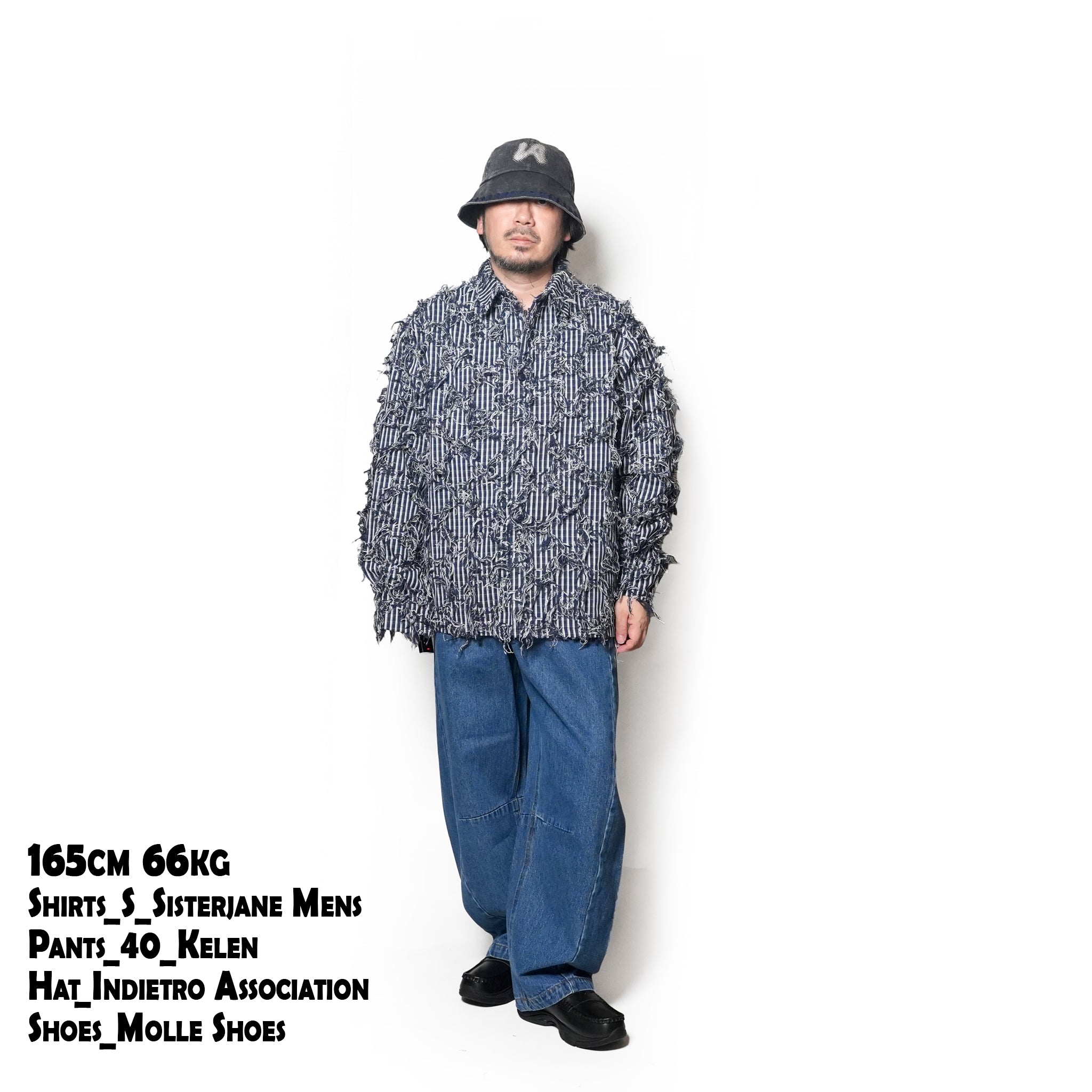 Conrad Frayed Denim Overshirt | Color_Navy | No_32SM02BLM170NVY_NAVY【SISTER JANE_シスタージェーン】