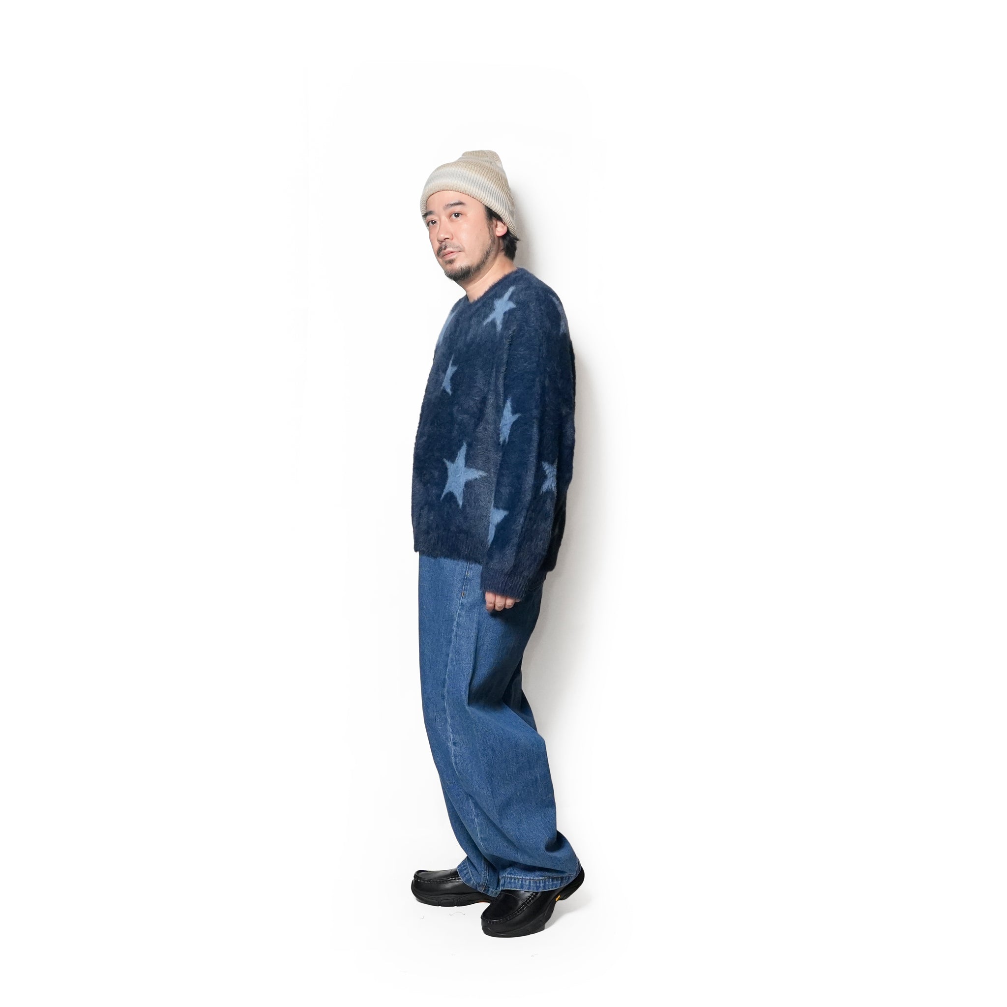 FLUFFY STAR LONGSLEEVE KNIT SWEATER | Color_Blue | No_27140a_blue【ONE TEASPOON_ワンティースプーン】