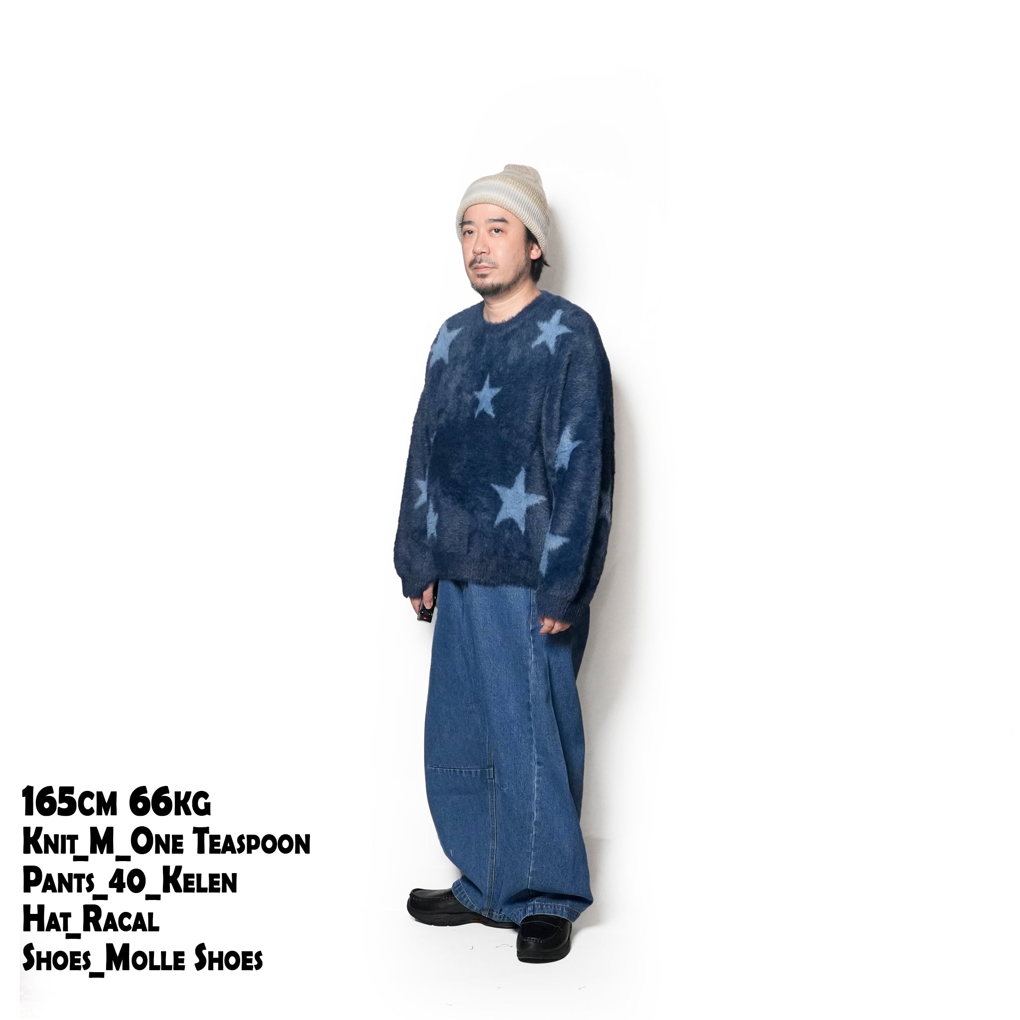 FLUFFY STAR LONGSLEEVE KNIT SWEATER | Color_Blue | No_27140a_blue【ONE TEASPOON_ワンティースプーン】