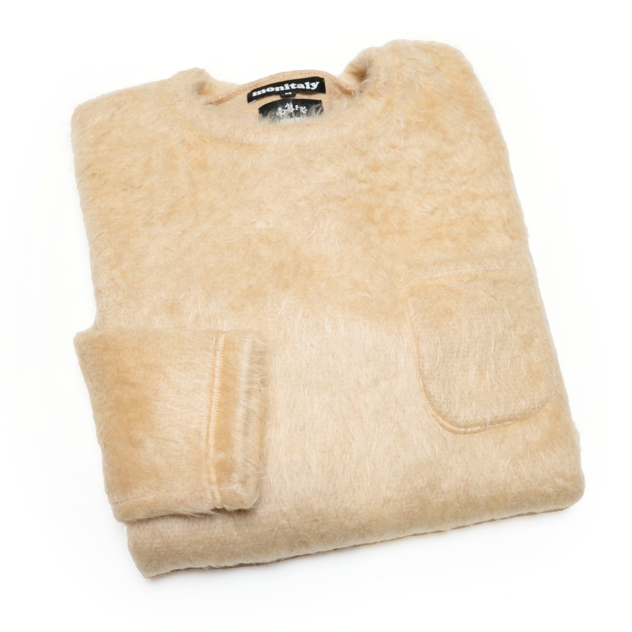 M32844-1_Ochre | Shaggy Long Sleeve Tee Made In Japan By MinamiShoten | Color:Ochre【MONITALY_モニタリー】