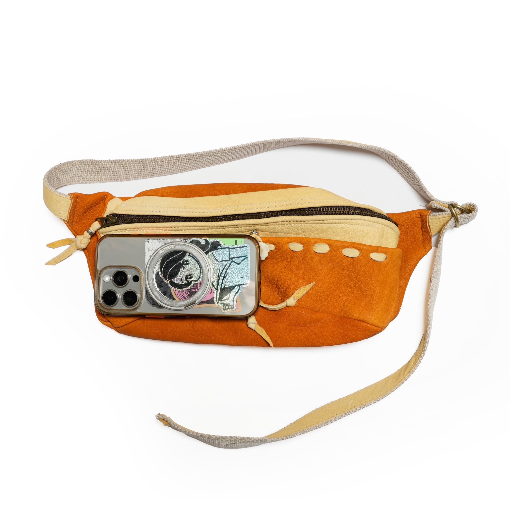 DEERSKIN BODY BAG | Color:Camel | EM2626403_camel【NASNGWAM_ナスングワム】
