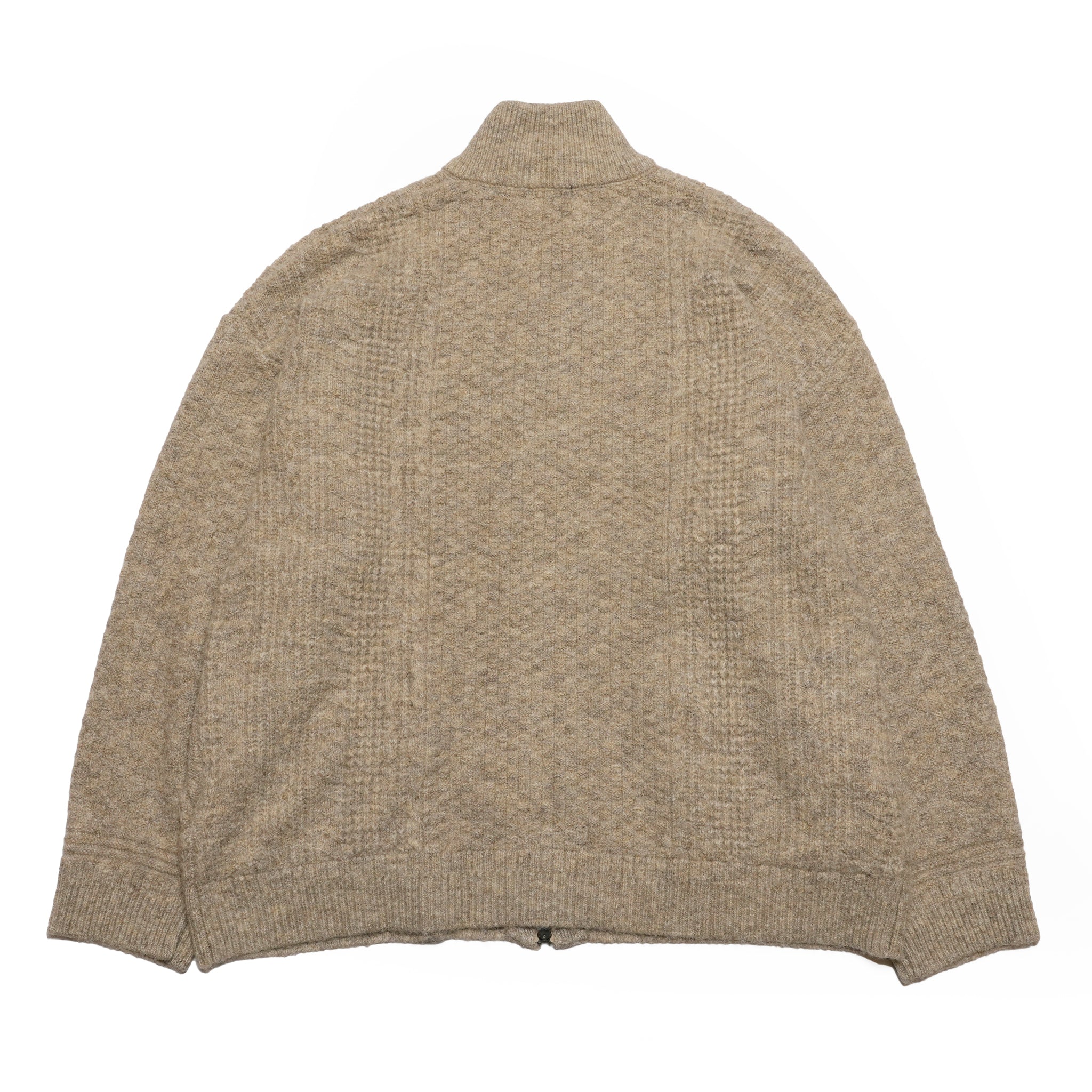 mix yarn knit zip | Color_Beige | No_M-2503452【MODEM DESIGN_モデムデザイン】