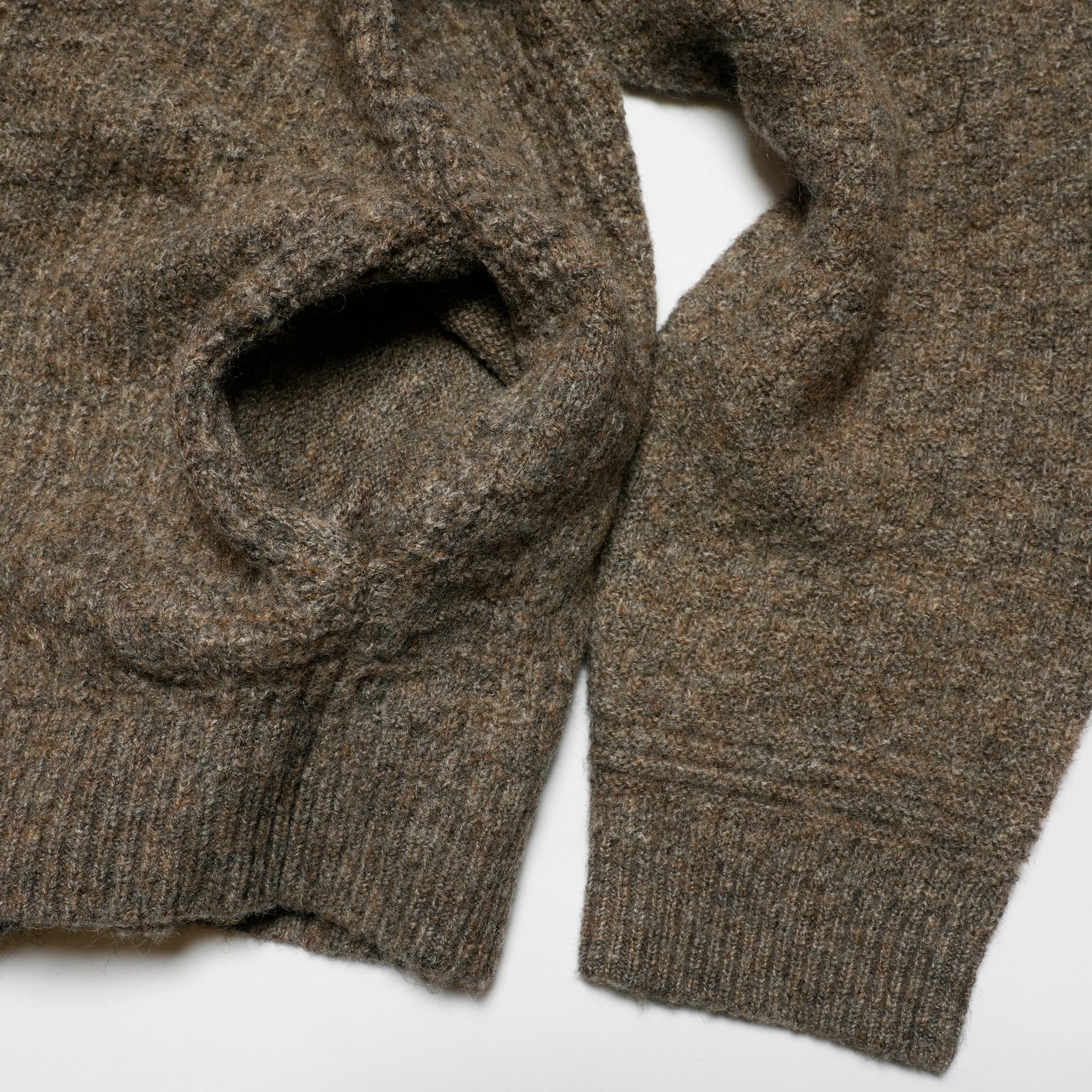 mix yarn knit zip | Color_Brown | No_M-2503452【MODEM DESIGN_モデムデザイン】