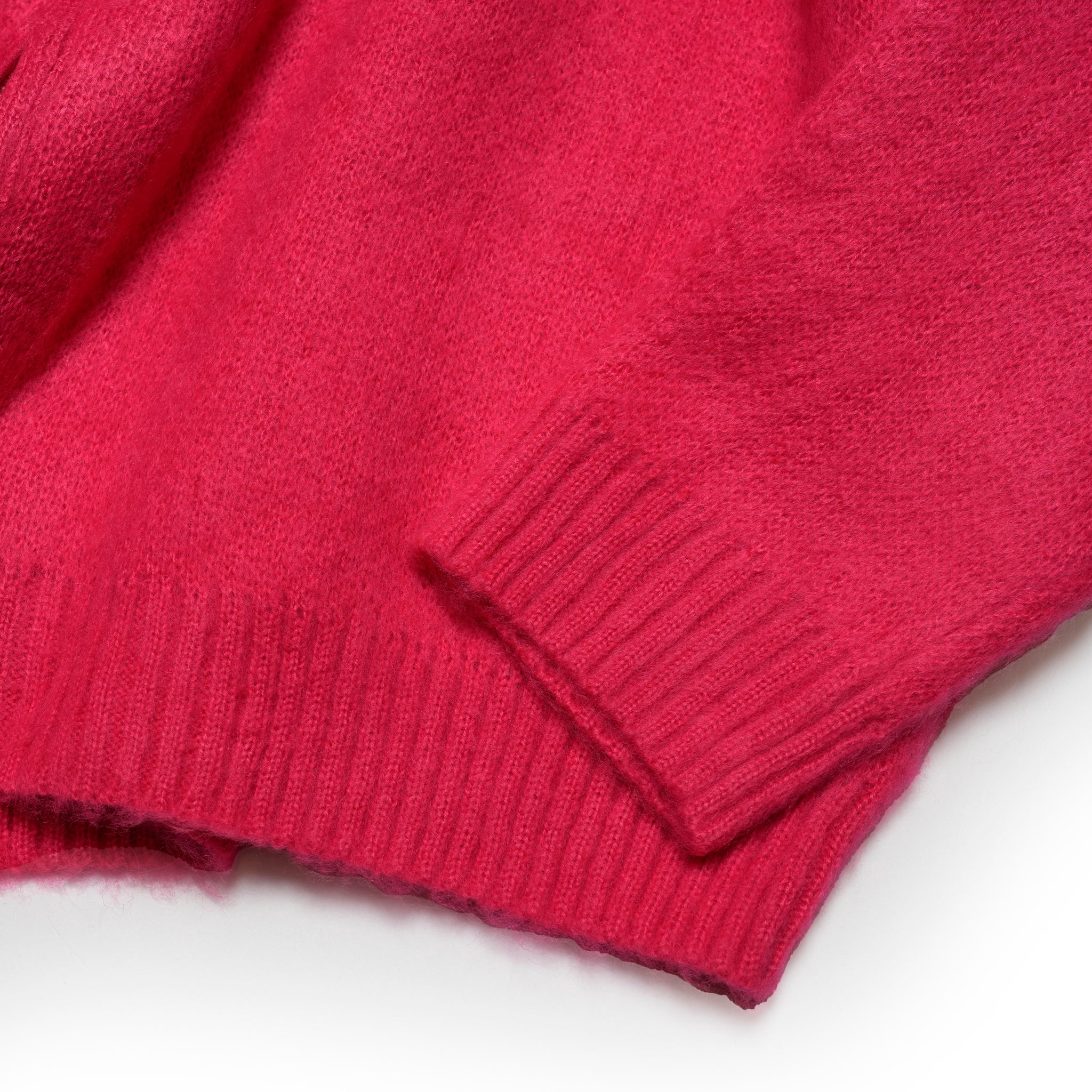 solid shaggy crew cardigan | Color_Pink | No_tc25f013_pink【TOWNCRAFT_タウンクラフト】