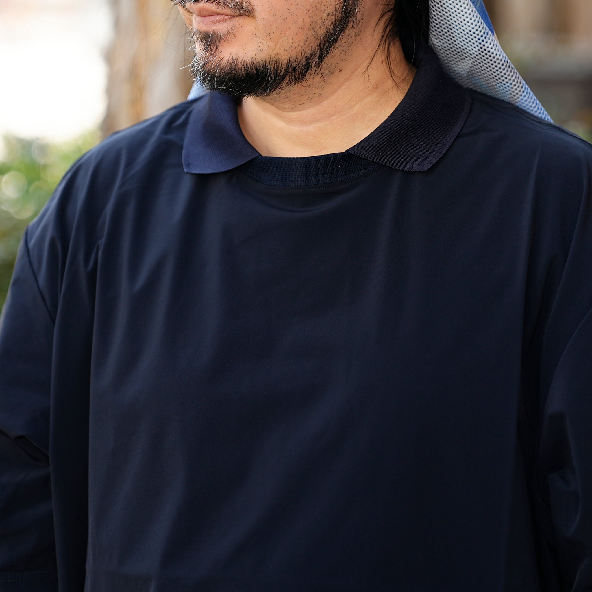 _162_Dark Navy | カラースモック S/S | Color:Dark Navy【UNTRACE_アントレース】【archive】