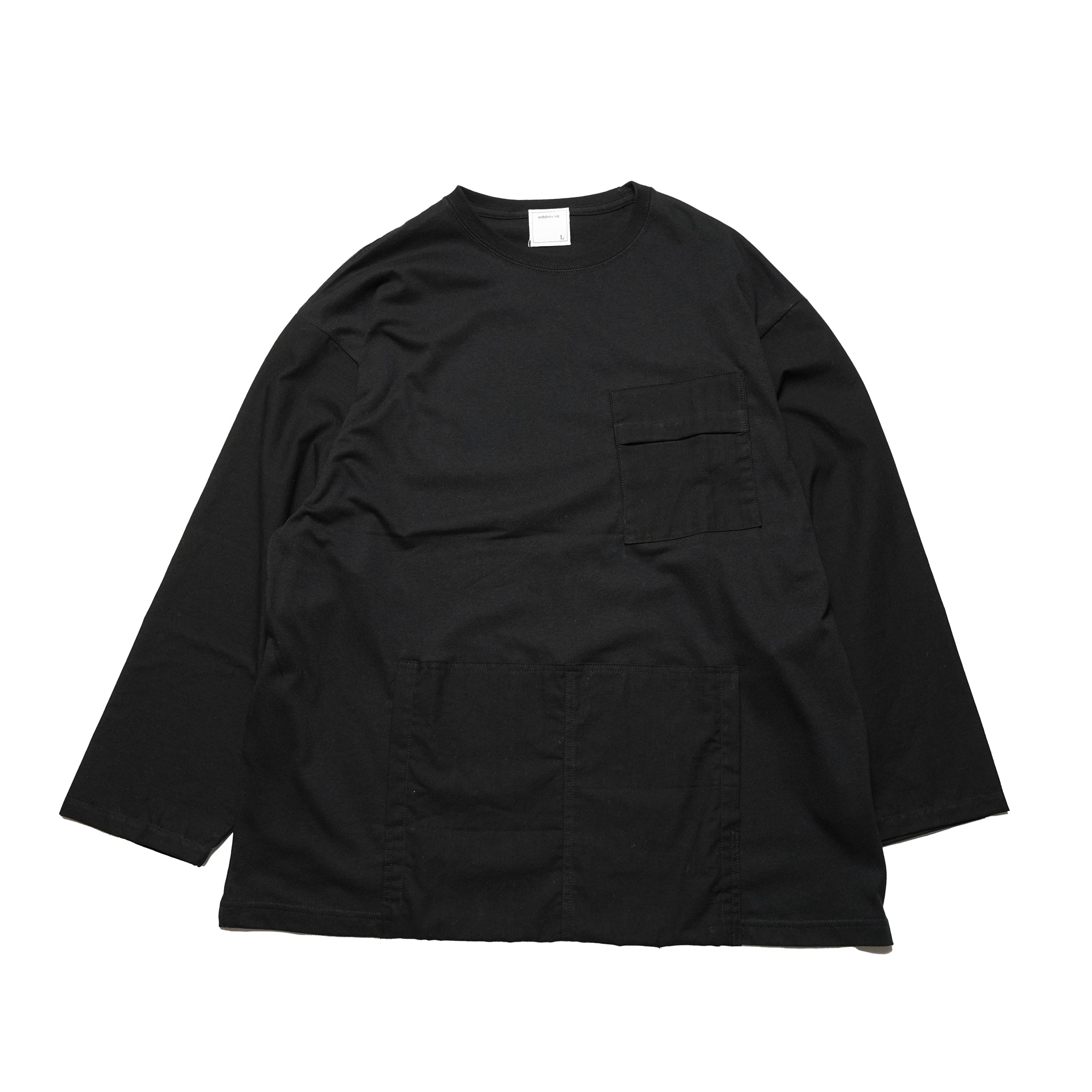odd2024ss-02 | COMBI LONG TEE – White/Black | ODDMENT