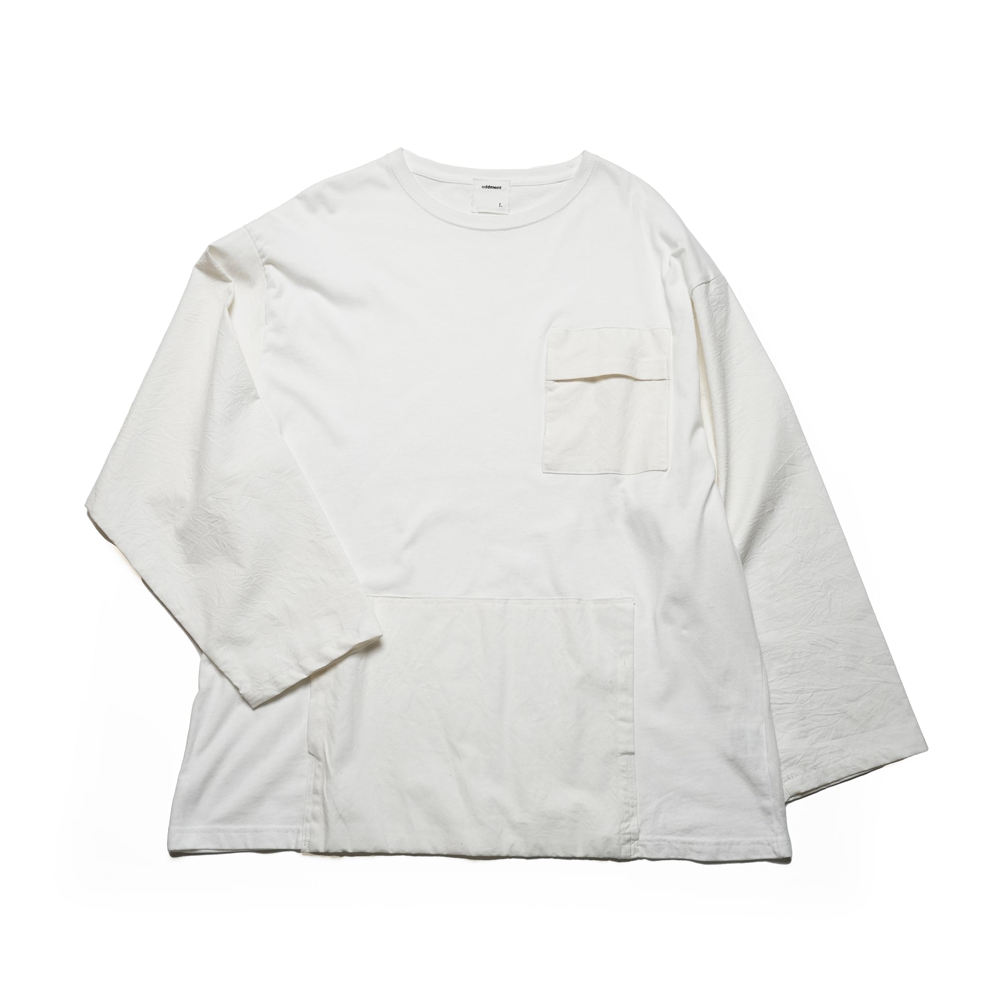 odd2024ss-02 | COMBI LONG TEE – White/Black | ODDMENT