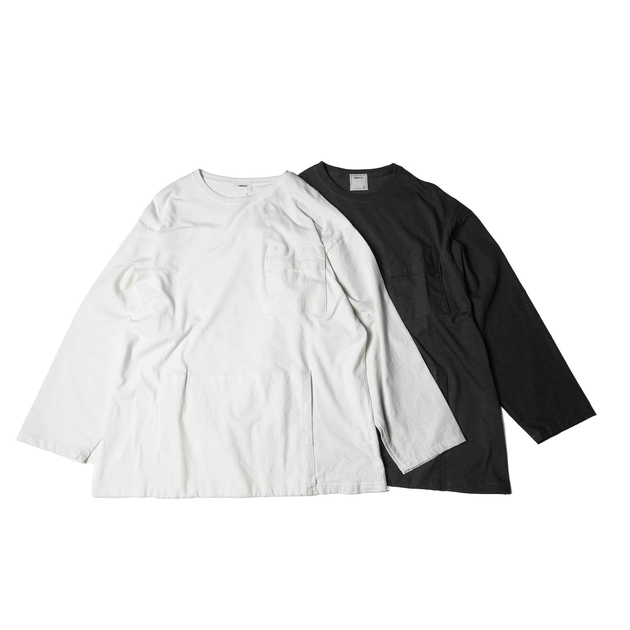 odd2024ss-02 | COMBI LONG TEE – White/Black | ODDMENT