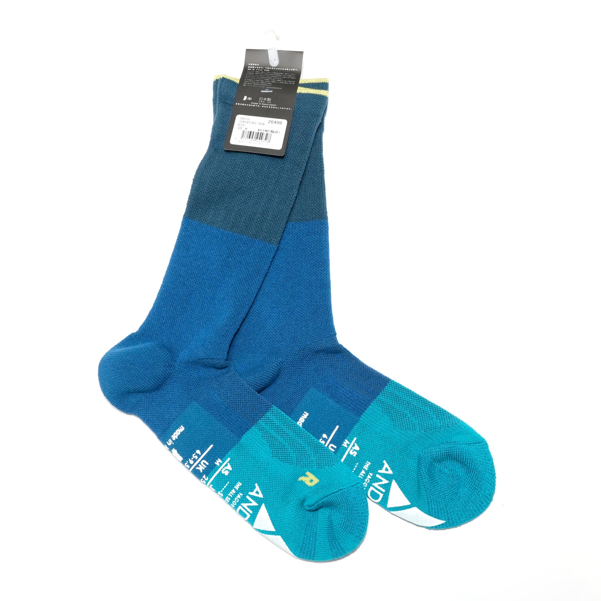 25-CREW-F SUPPORT PILE CREW / Blue【ANDSOX アンドソックス】【ネコポス選択可能】