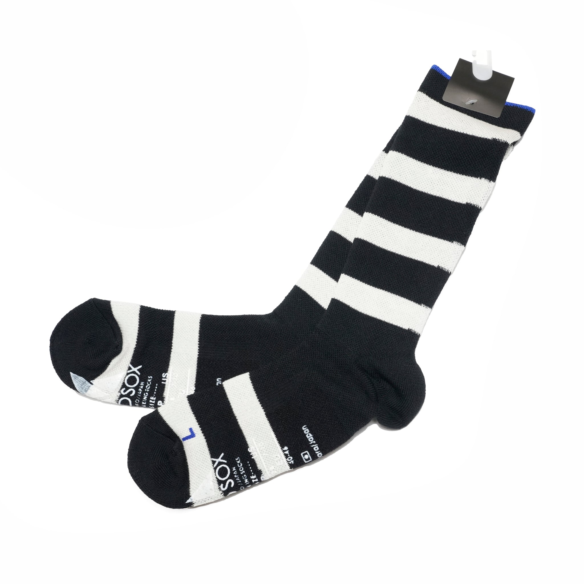 25-CREW-F SUPPORT PILE CREW STLIPE / Black-White【ANDSOX アンドソックス】【ネコポス選択可能】