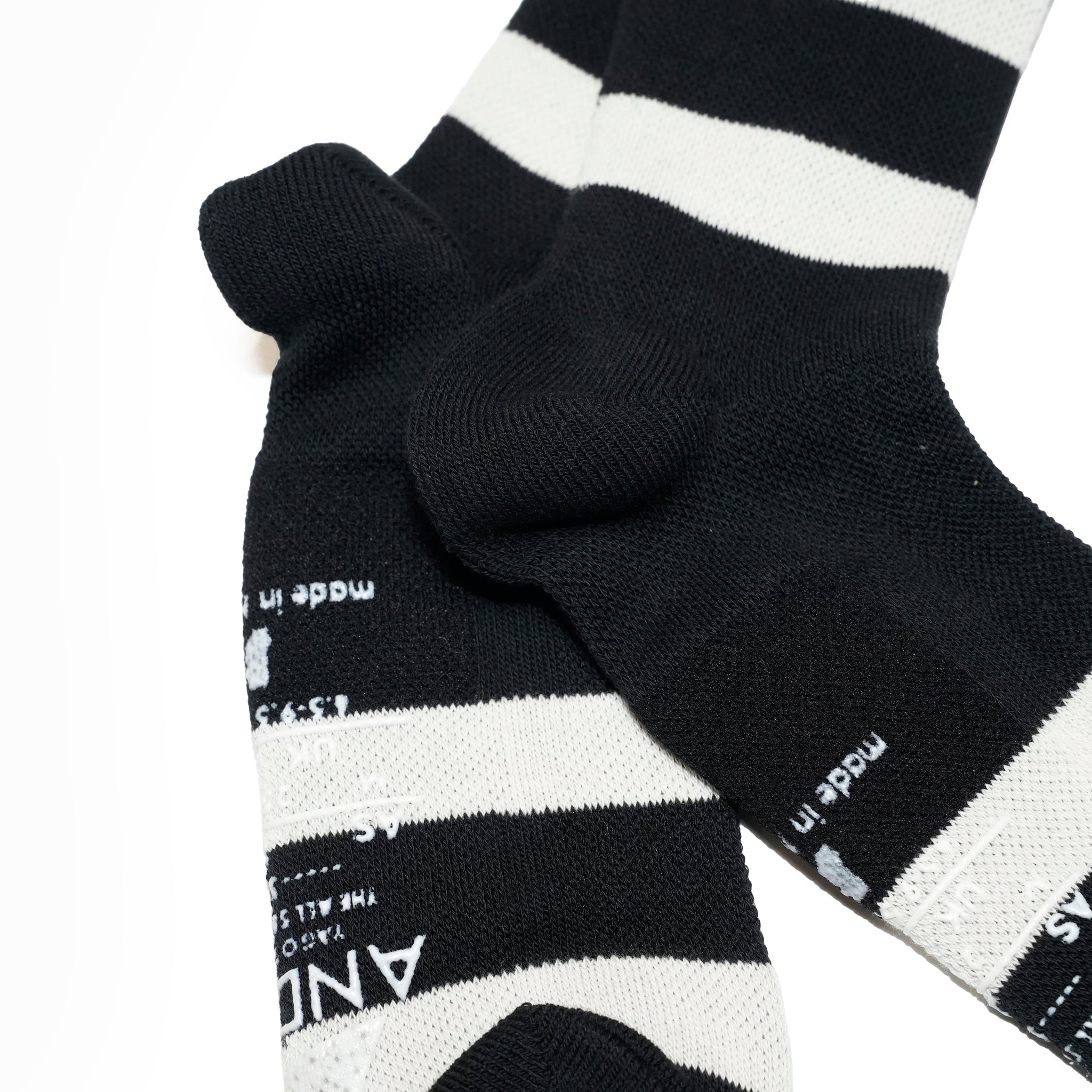 25-CREW-F SUPPORT PILE CREW STLIPE / Black-White【ANDSOX アンドソックス】【ネコポス選択可能】