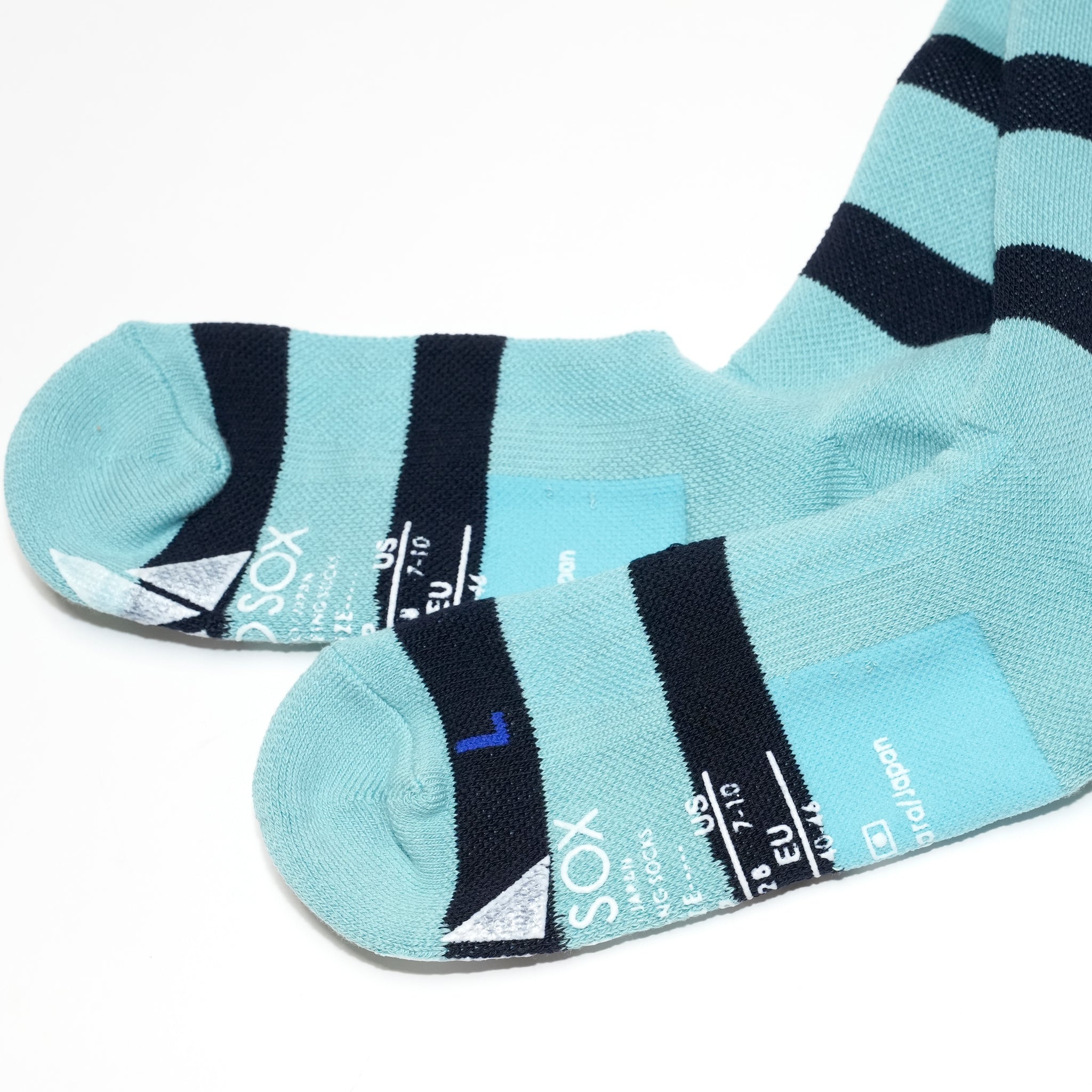 25-CREW-F SUPPORT PILE CREW STLIPE / Sky-Navy【ANDSOX アンドソックス】【ネコポス選択可能】