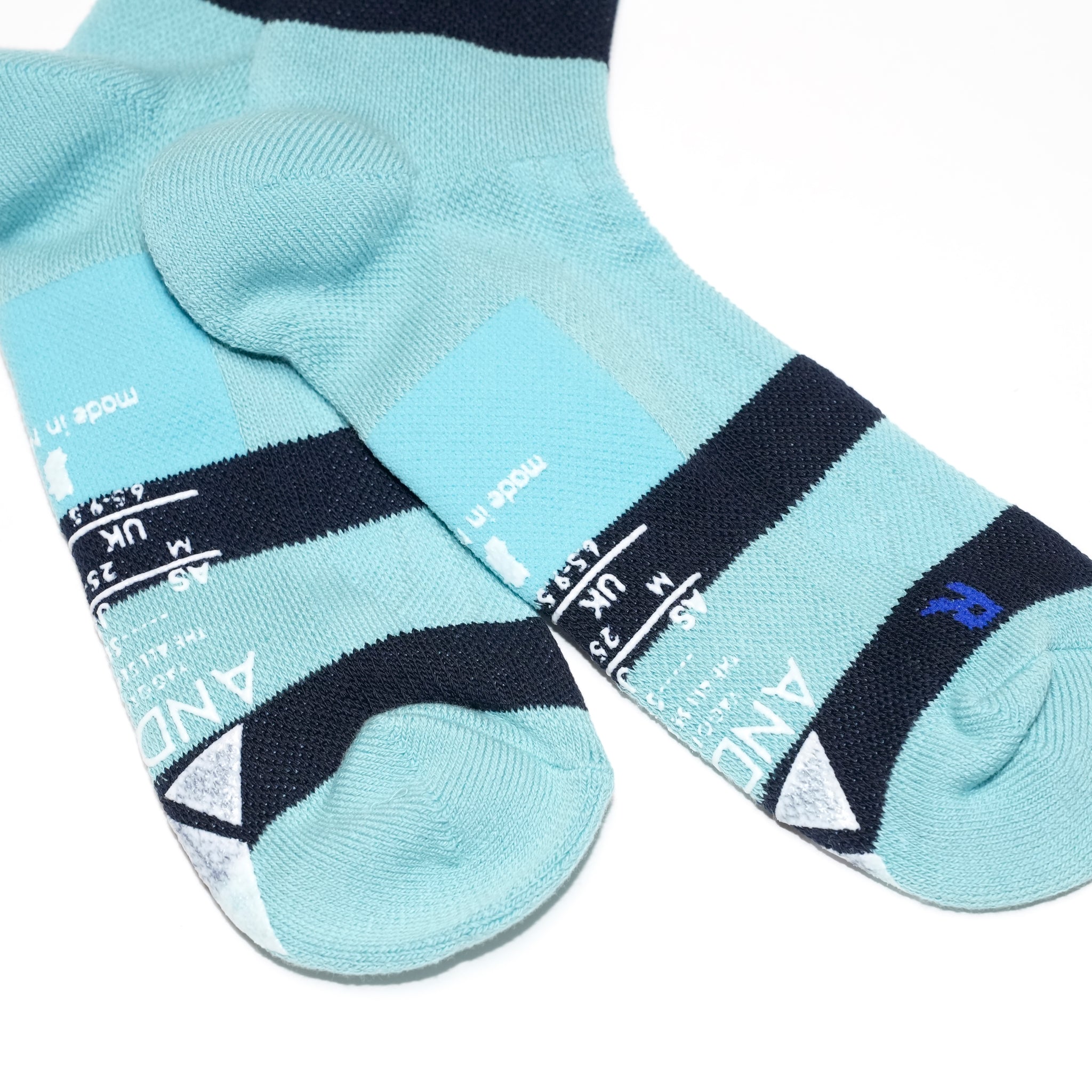 25-CREW-F SUPPORT PILE CREW STLIPE / Sky-Navy【ANDSOX アンドソックス】【ネコポス選択可能】