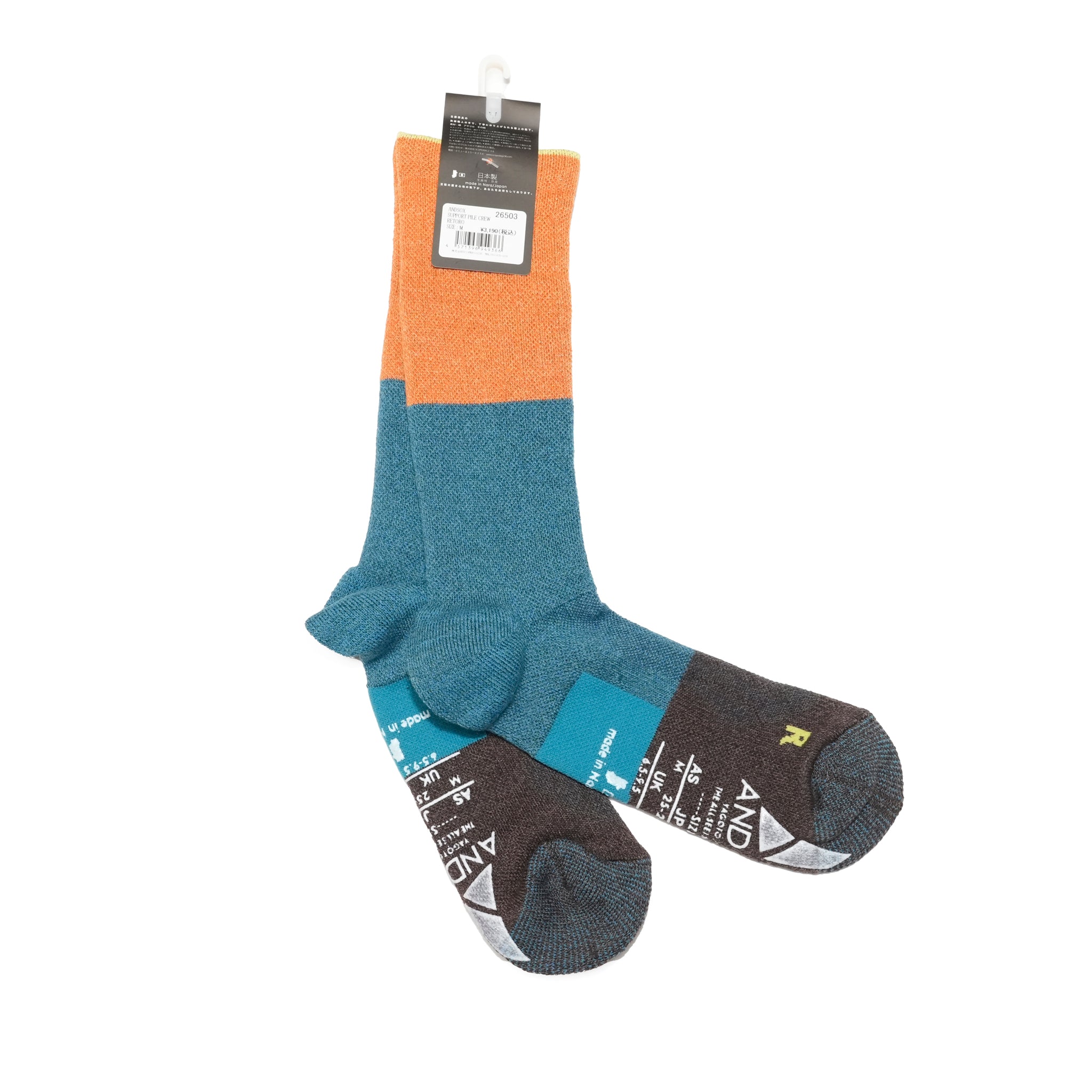 25-CREW-F SUPPORT PILE CREW / Retro【ANDSOX アンドソックス】【ネコポス選択可能】