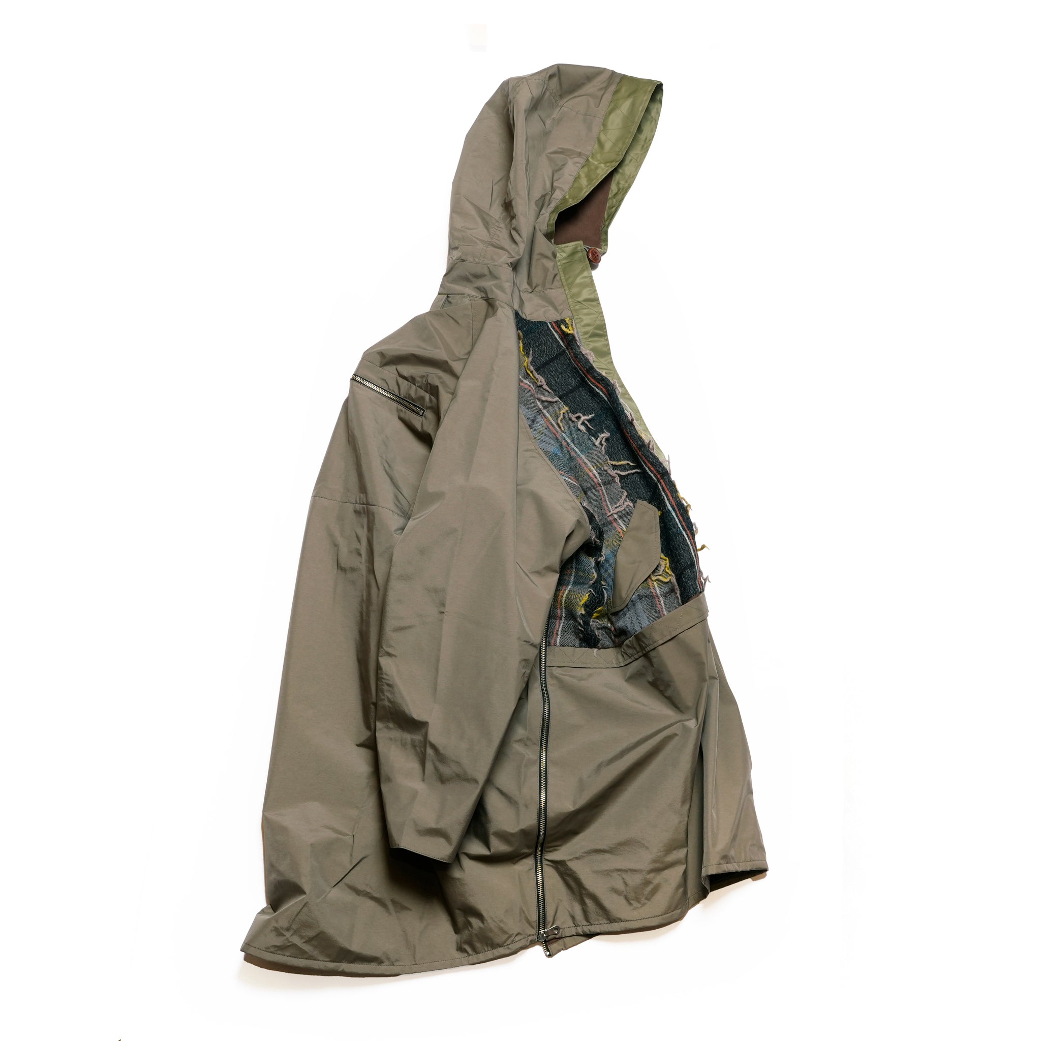 FRINGE WOOL MIX PULLOVER COAT | Color_Khaki | No_sf25aw-01_khaki【STOF_ストフ】