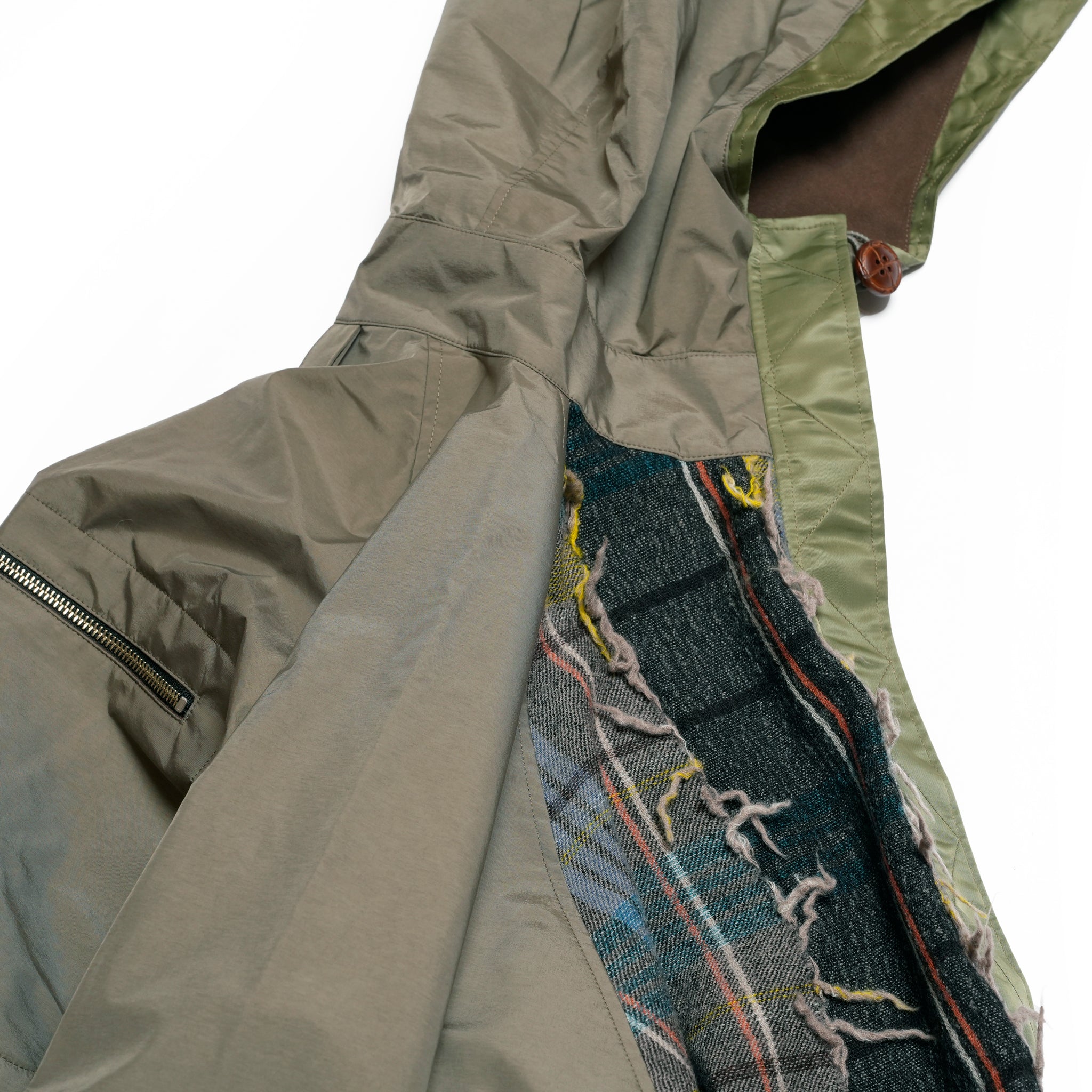 FRINGE WOOL MIX PULLOVER COAT | Color_Khaki | No_sf25aw-01_khaki【STOF_ストフ】