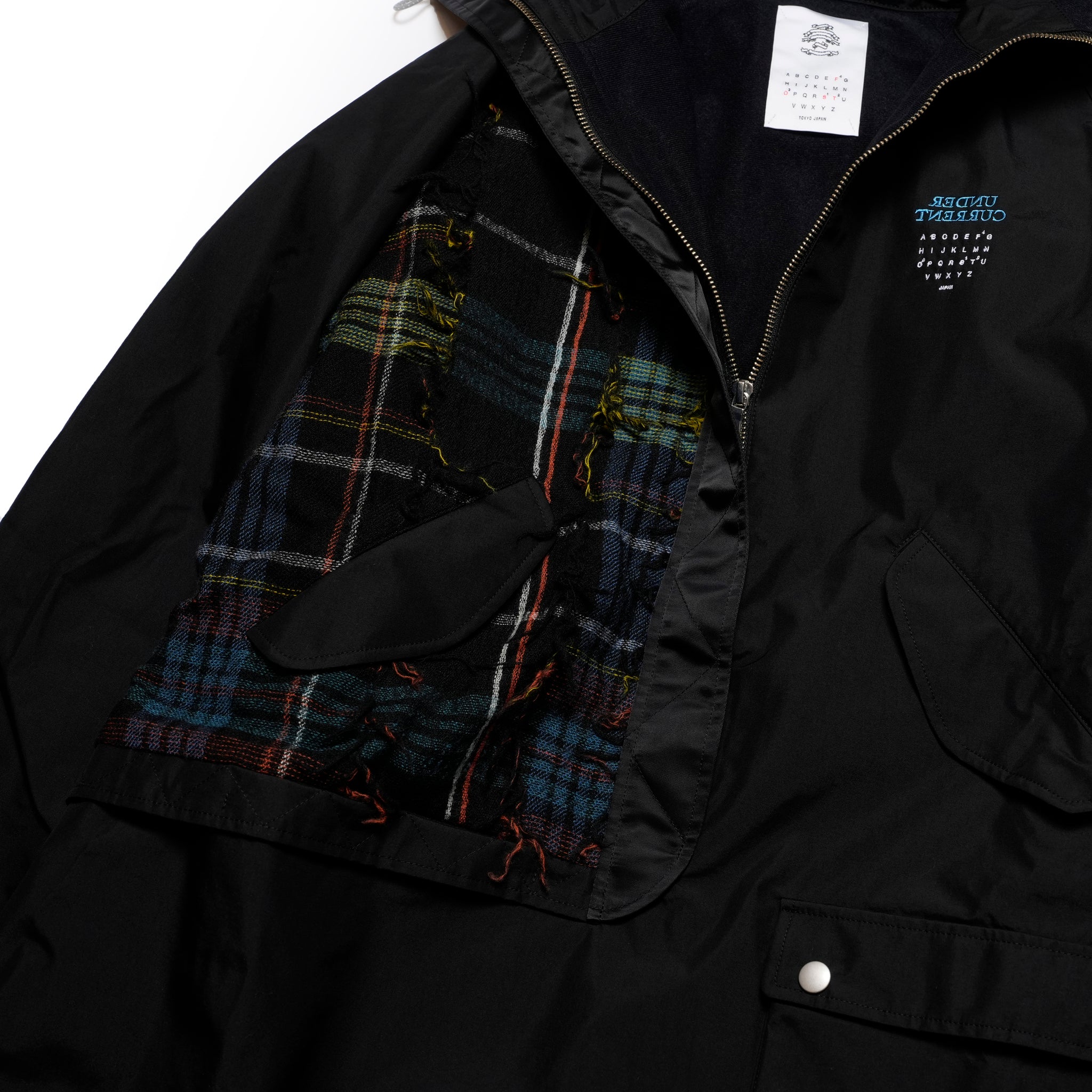 FRINGE WOOL MIX PULLOVER COAT | Color_Black | No_sf25aw-01_black【STOF_ストフ】