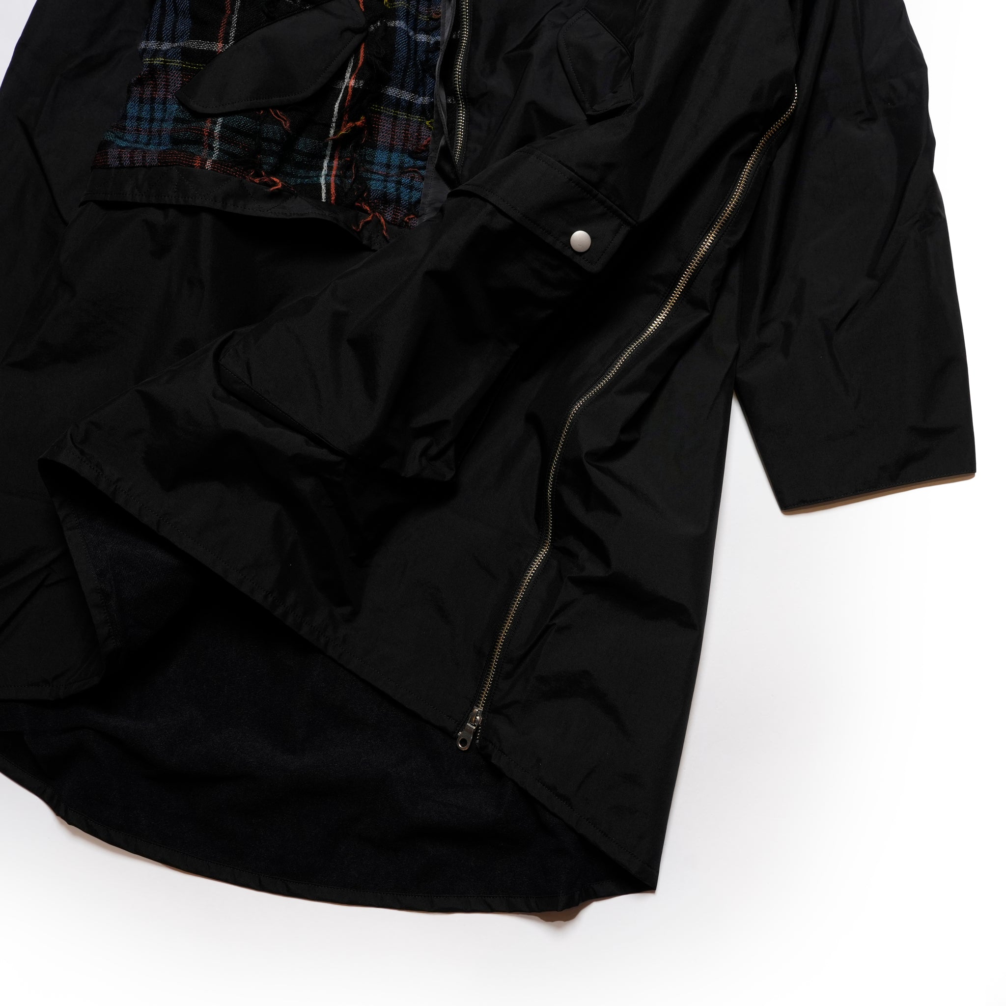 FRINGE WOOL MIX PULLOVER COAT | Color_Black | No_sf25aw-01_black【STOF_ストフ】