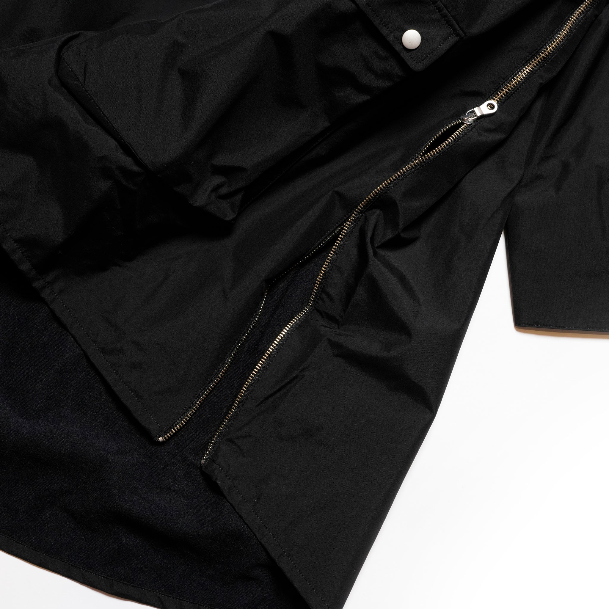 FRINGE WOOL MIX PULLOVER COAT | Color_Black | No_sf25aw-01_black【STOF_ストフ】