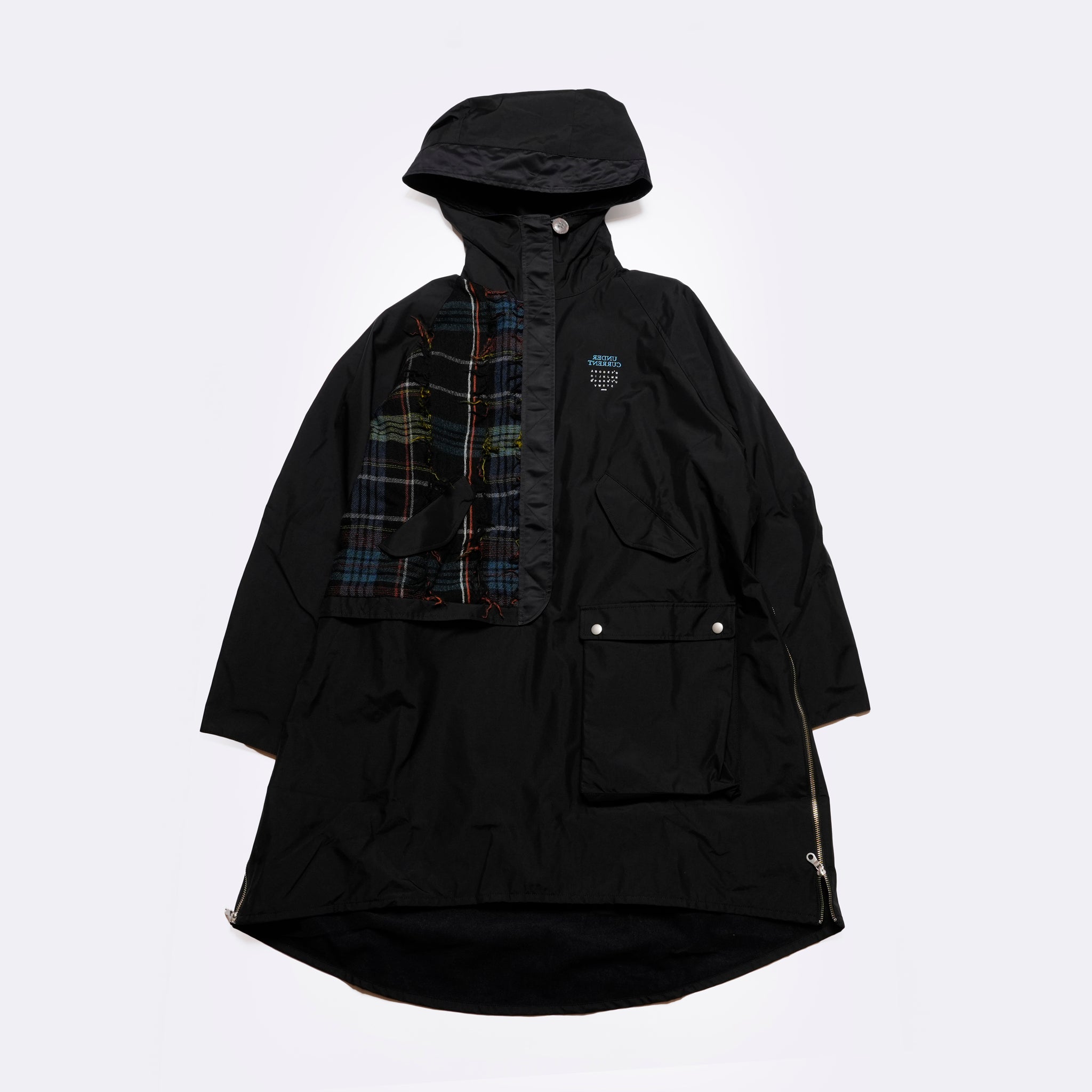FRINGE WOOL MIX PULLOVER COAT | Color_Black | No_sf25aw-01_black【STOF_ストフ】