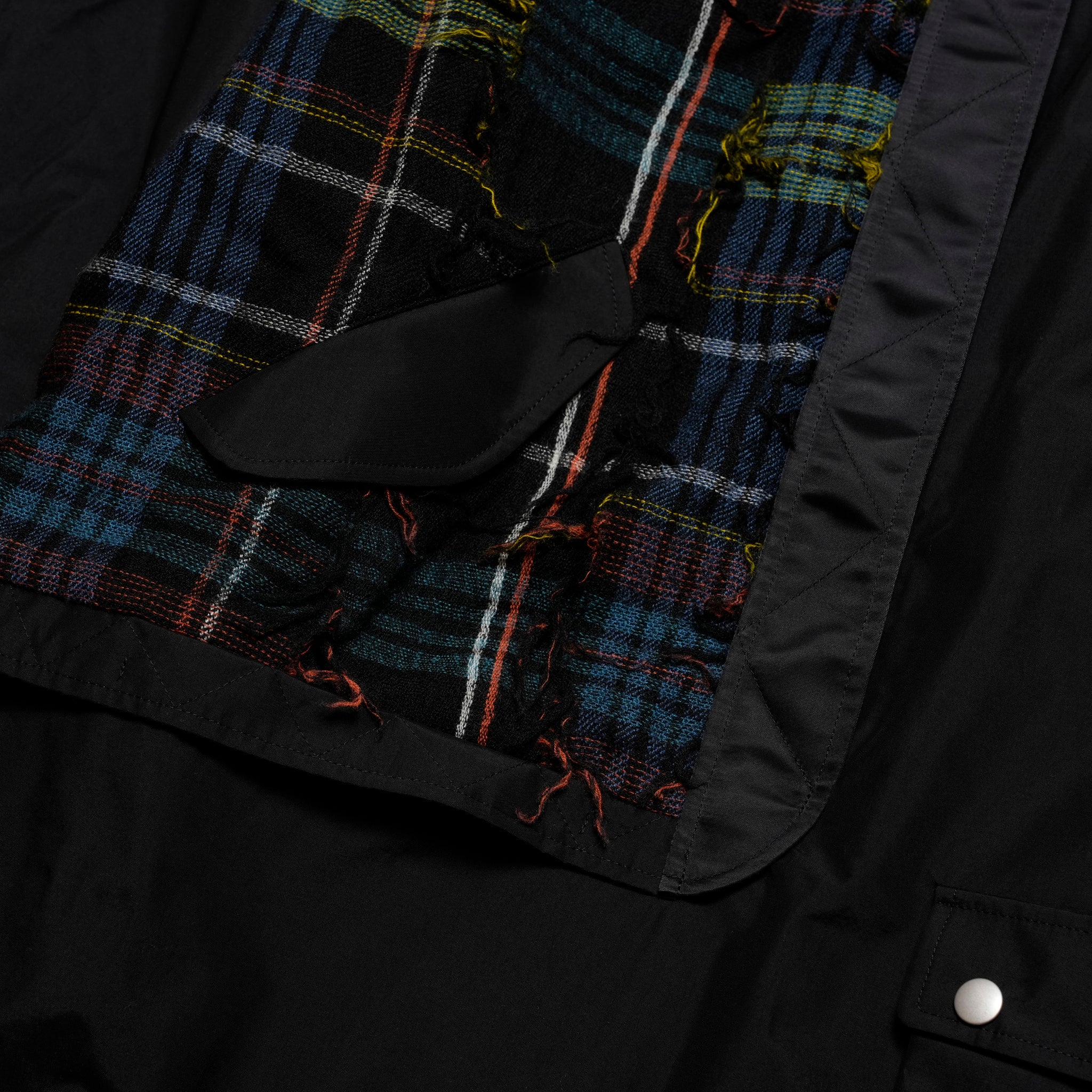 FRINGE WOOL MIX PULLOVER COAT | Color_Black | No_sf25aw-01_black【STOF_ストフ】