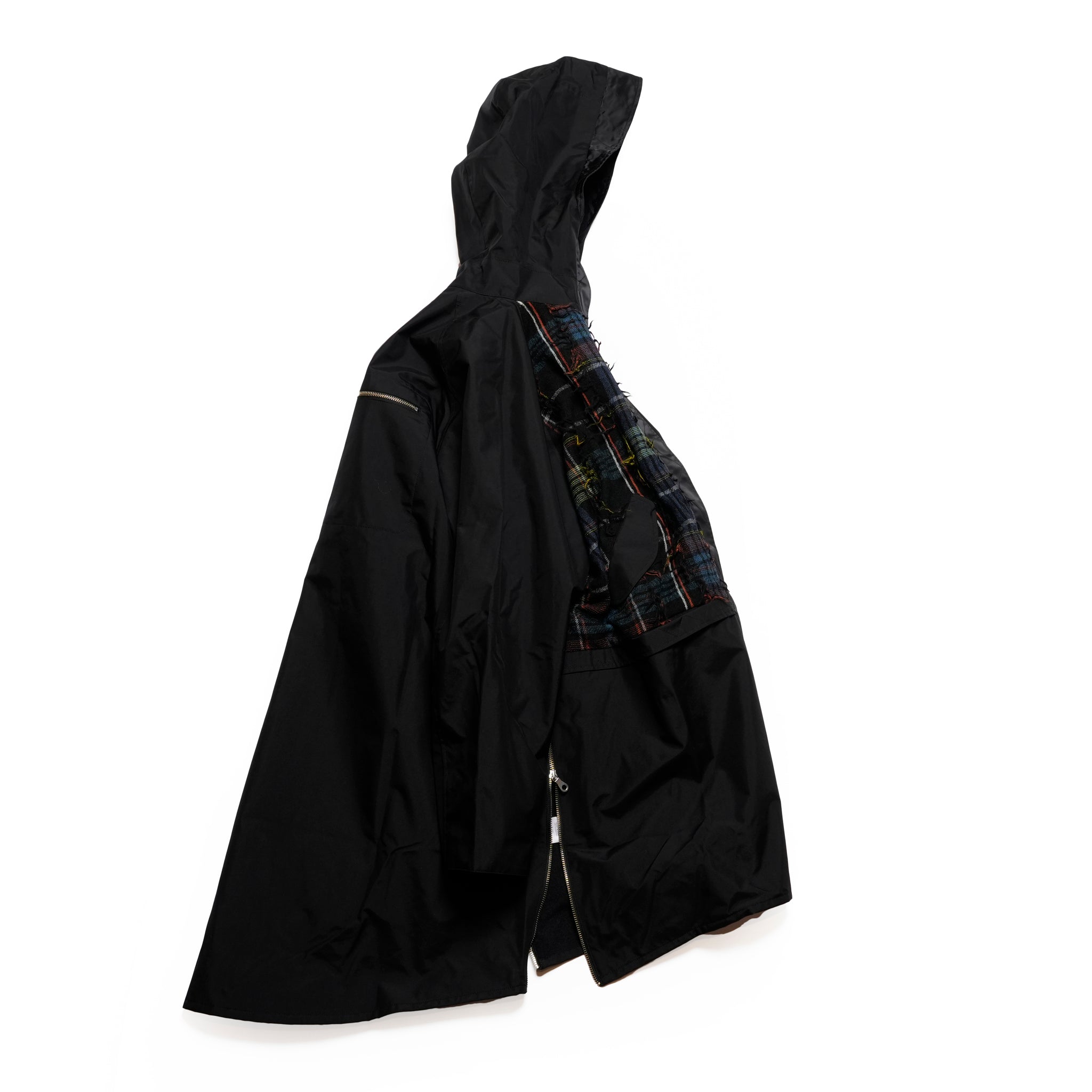 FRINGE WOOL MIX PULLOVER COAT | Color_Black | No_sf25aw-01_black【STOF_ストフ】