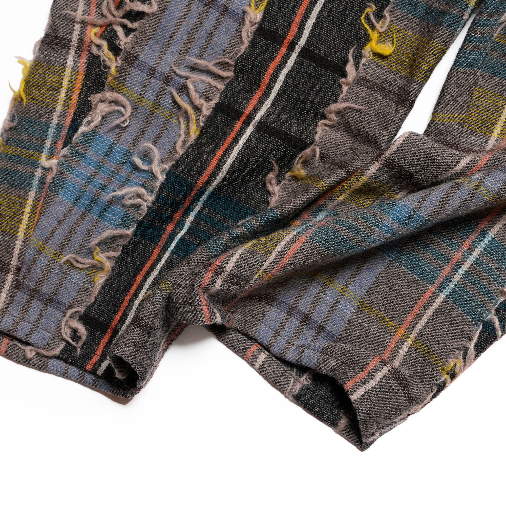 FRINGE WOOL CHECK WIDE SLACKS | Color_Beige | No_sf25aw-03_beige【STOF_ストフ】