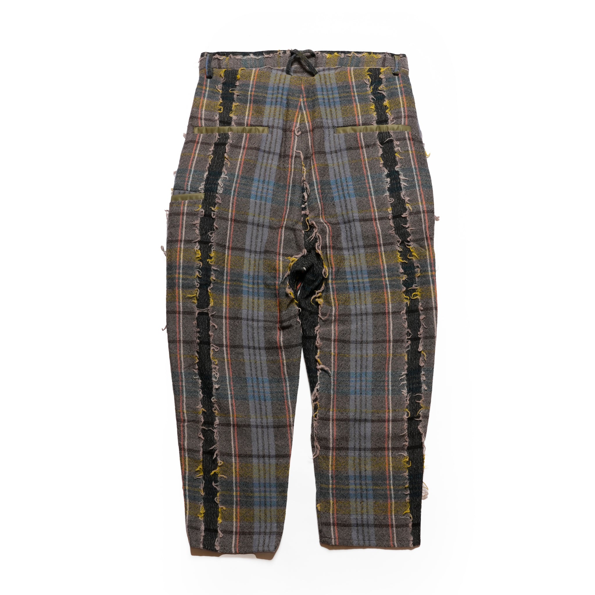 FRINGE WOOL CHECK WIDE SLACKS | Color_Beige | No_sf25aw-03_beige【STOF_ストフ】