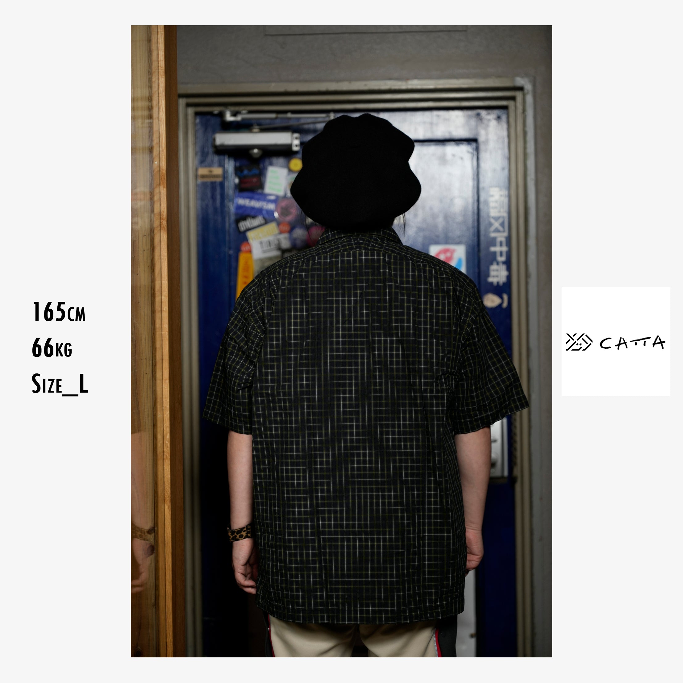 OP-05_Navy | OPEN COLLAR SHIRT-BRITISH CHECK | Color:Navy【CATTA SHIRTS_カッタ シャツ】
