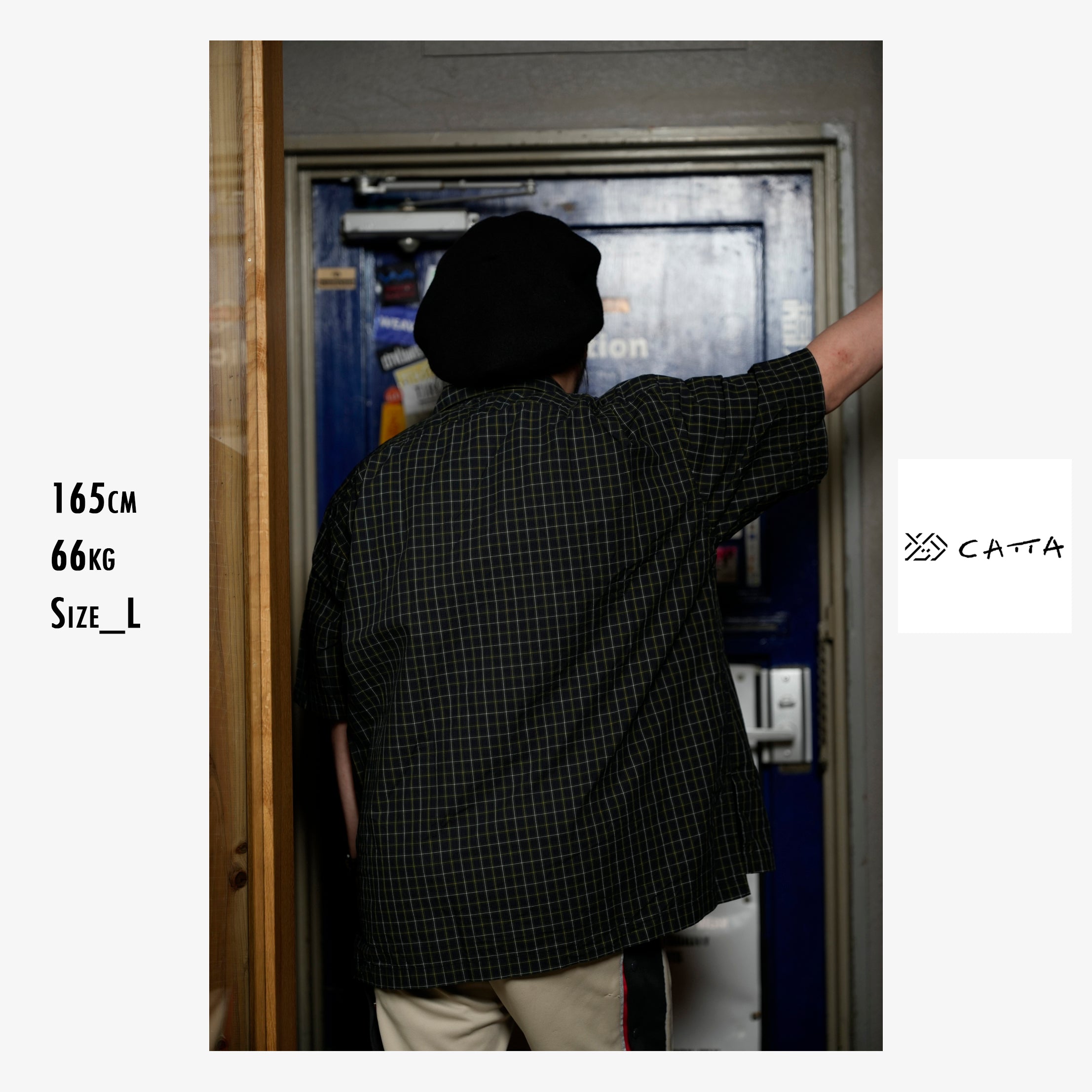 OP-05_Navy | OPEN COLLAR SHIRT-BRITISH CHECK | Color:Navy【CATTA SHIRTS_カッタ シャツ】