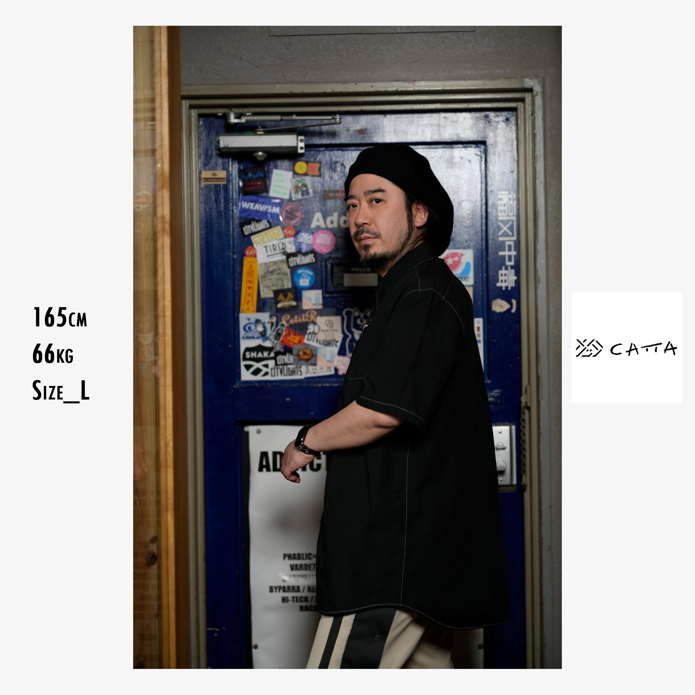 RGS-03_Black | REGULAR COLLAR S/S SHIRT-NATURAL WASHER | Color:Black【CATTA SHIRTS_カッタ シャツ】