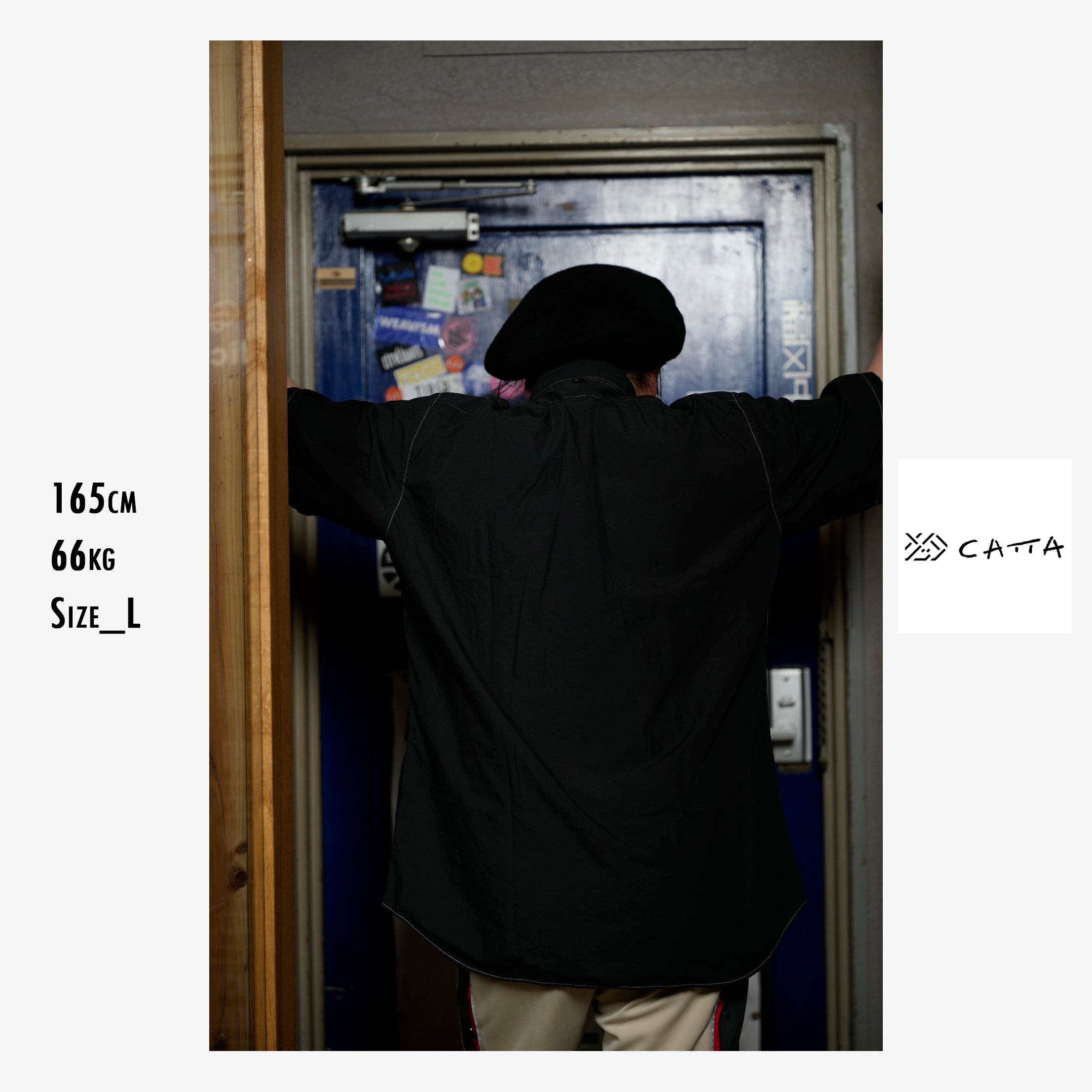 RGS-03_Black | REGULAR COLLAR S/S SHIRT-NATURAL WASHER | Color:Black【CATTA SHIRTS_カッタ シャツ】