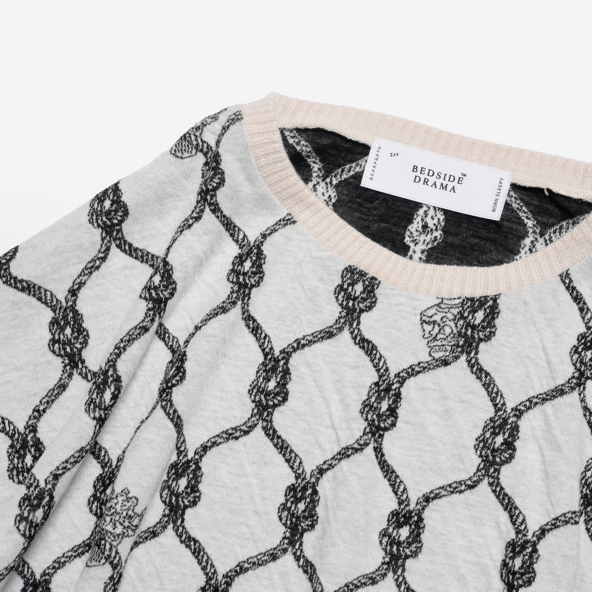 Origin Jacquard Pullover | Color_ White | No_bsd25aw-11_ white【BEDSIDEDRAMA_ベッドサイドドラマ】