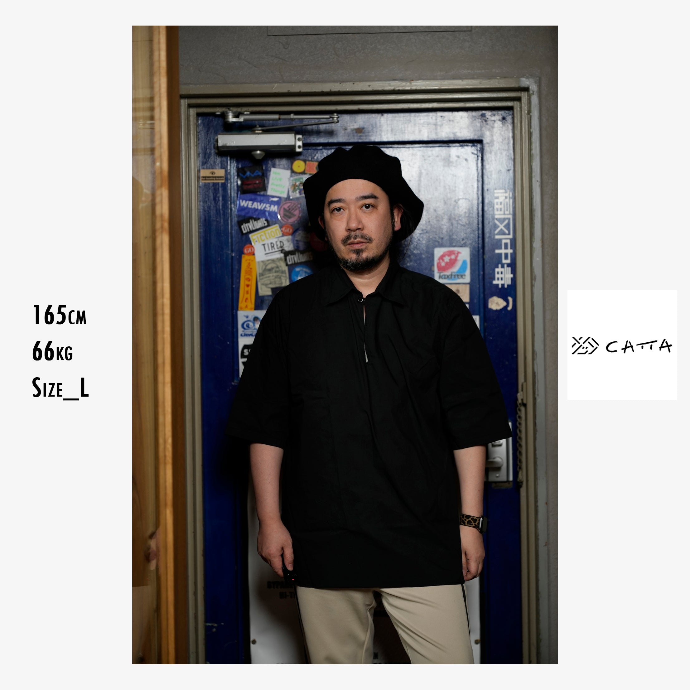 RGS-04_Black | SKIPPER SHIRT-TYPEWRITER | Color:Black【CATTA SHIRTS_カッタ シャツ】