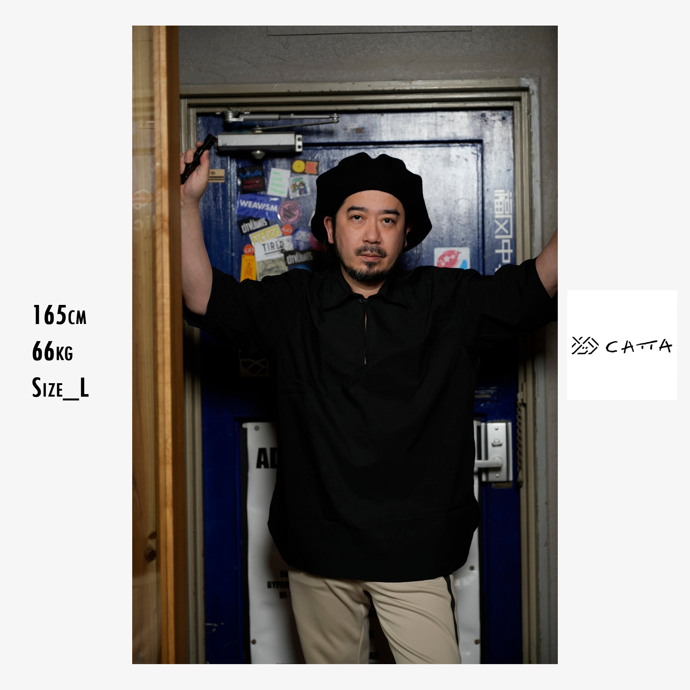 RGS-04_Black | SKIPPER SHIRT-TYPEWRITER | Color:Black【CATTA SHIRTS_カッタ シャツ】