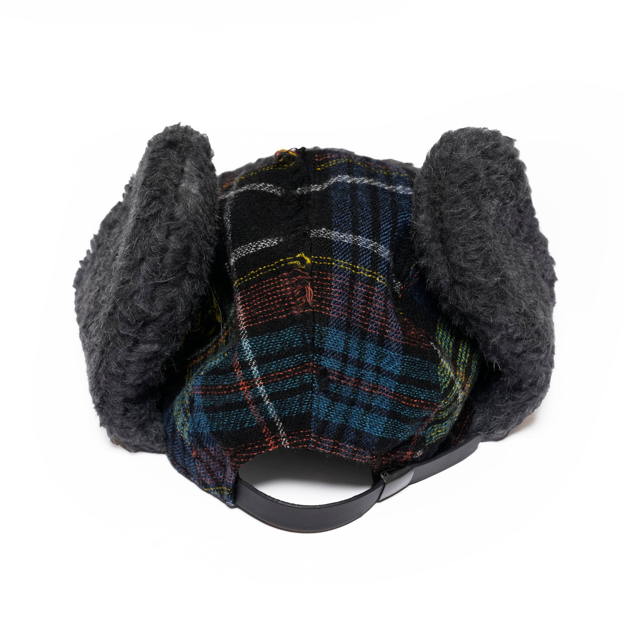 FRINGE WOOL CHECK RUSSIAN CAP | Color_Black | No_sf25aw-23_black【STOF_ストフ】