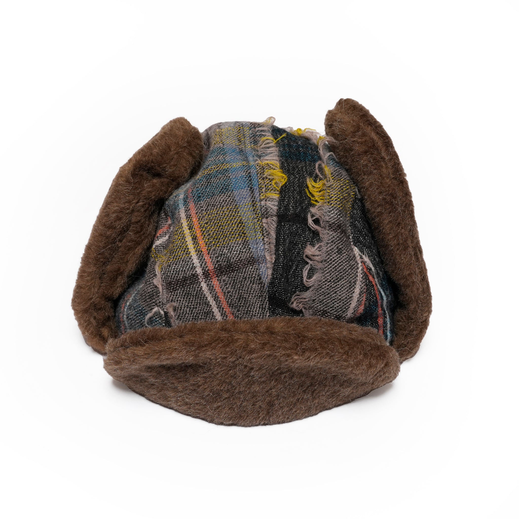 FRINGE WOOL CHECK RUSSIAN CAP | Color_Beige | No_sf25aw-23_beige【STOF_ストフ】