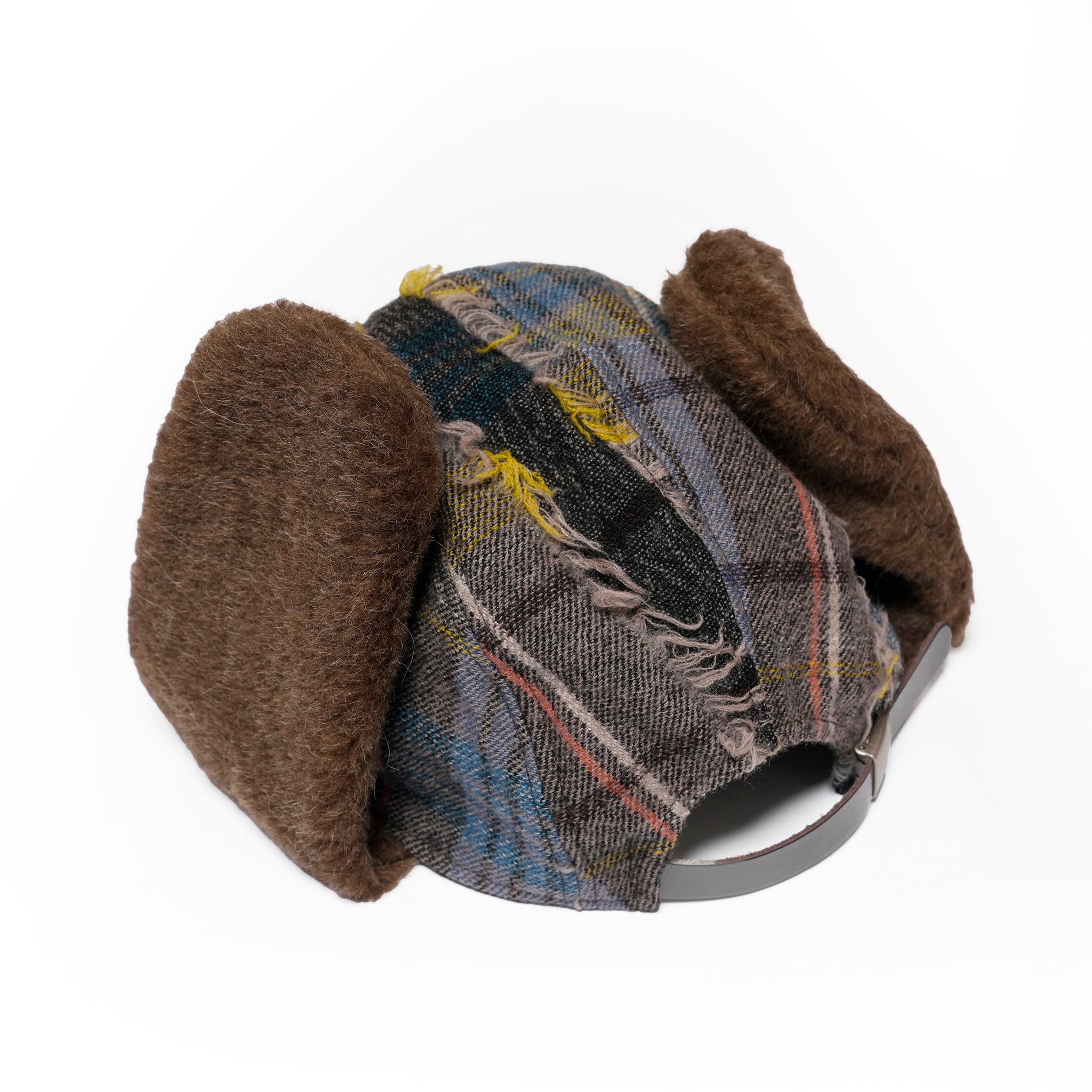FRINGE WOOL CHECK RUSSIAN CAP | Color_Beige | No_sf25aw-23_beige【STOF_ストフ】