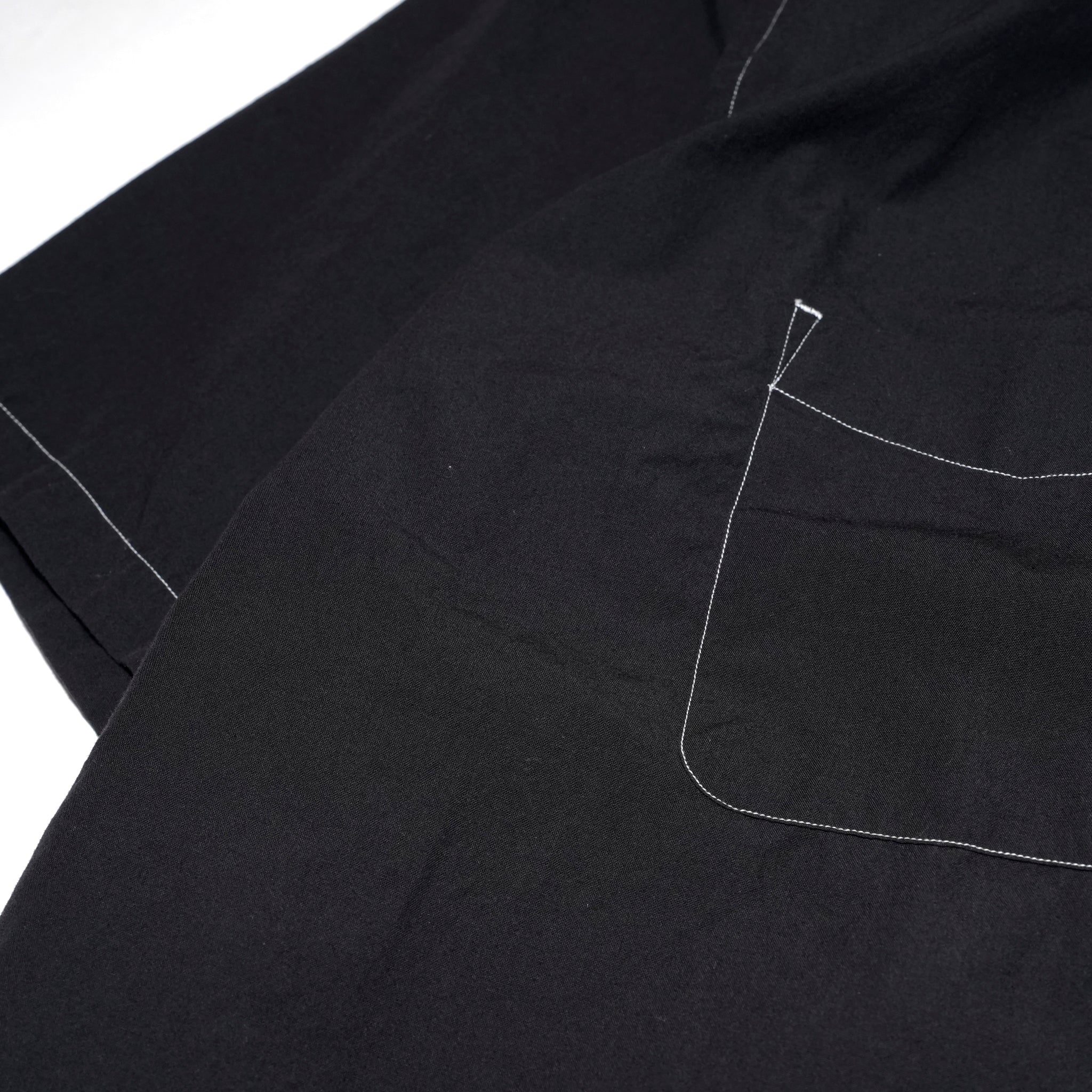 RGS-03_Black | REGULAR COLLAR S/S SHIRT-NATURAL WASHER | Color:Black【CATTA SHIRTS_カッタ シャツ】