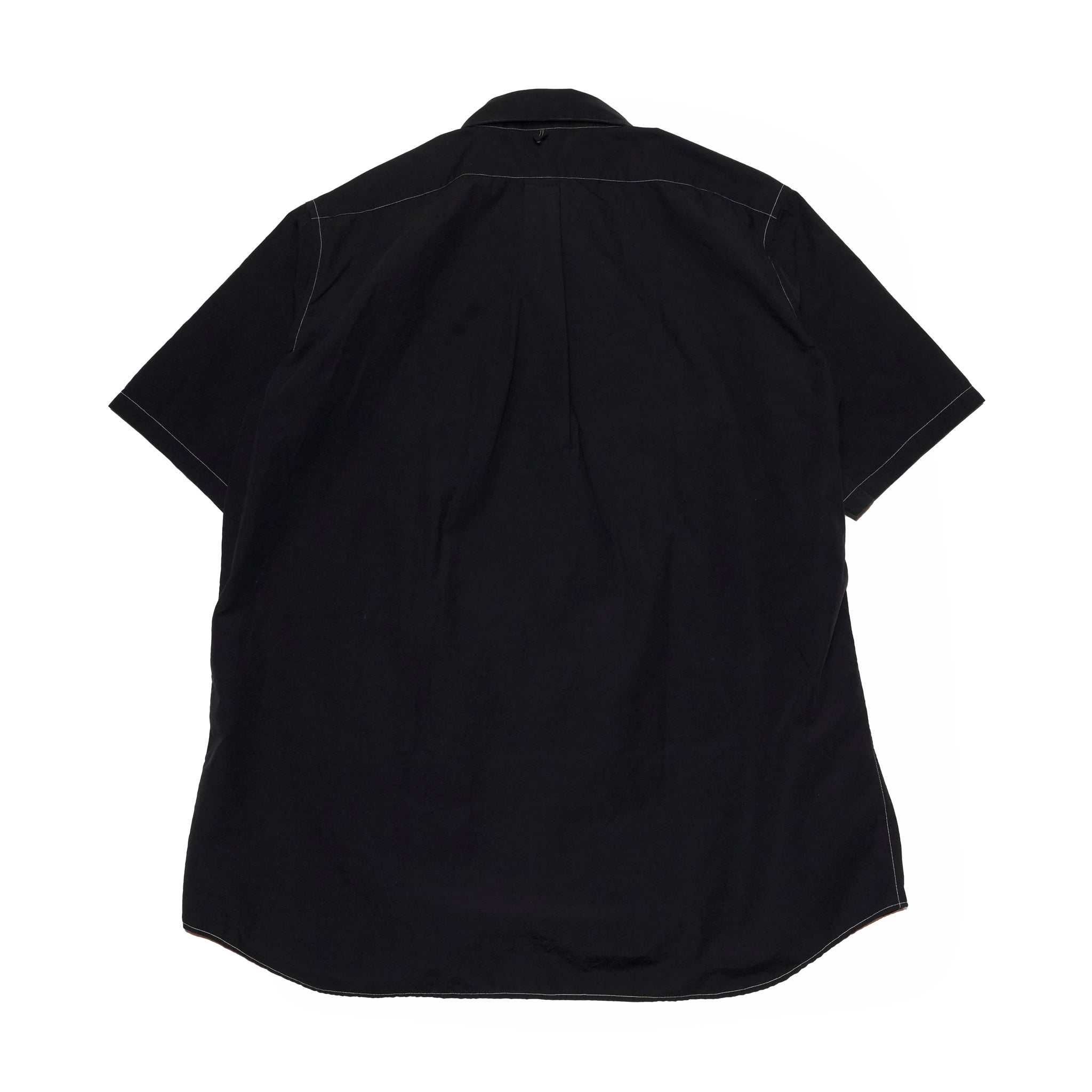 RGS-03_Black | REGULAR COLLAR S/S SHIRT-NATURAL WASHER | Color:Black【CATTA SHIRTS_カッタ シャツ】