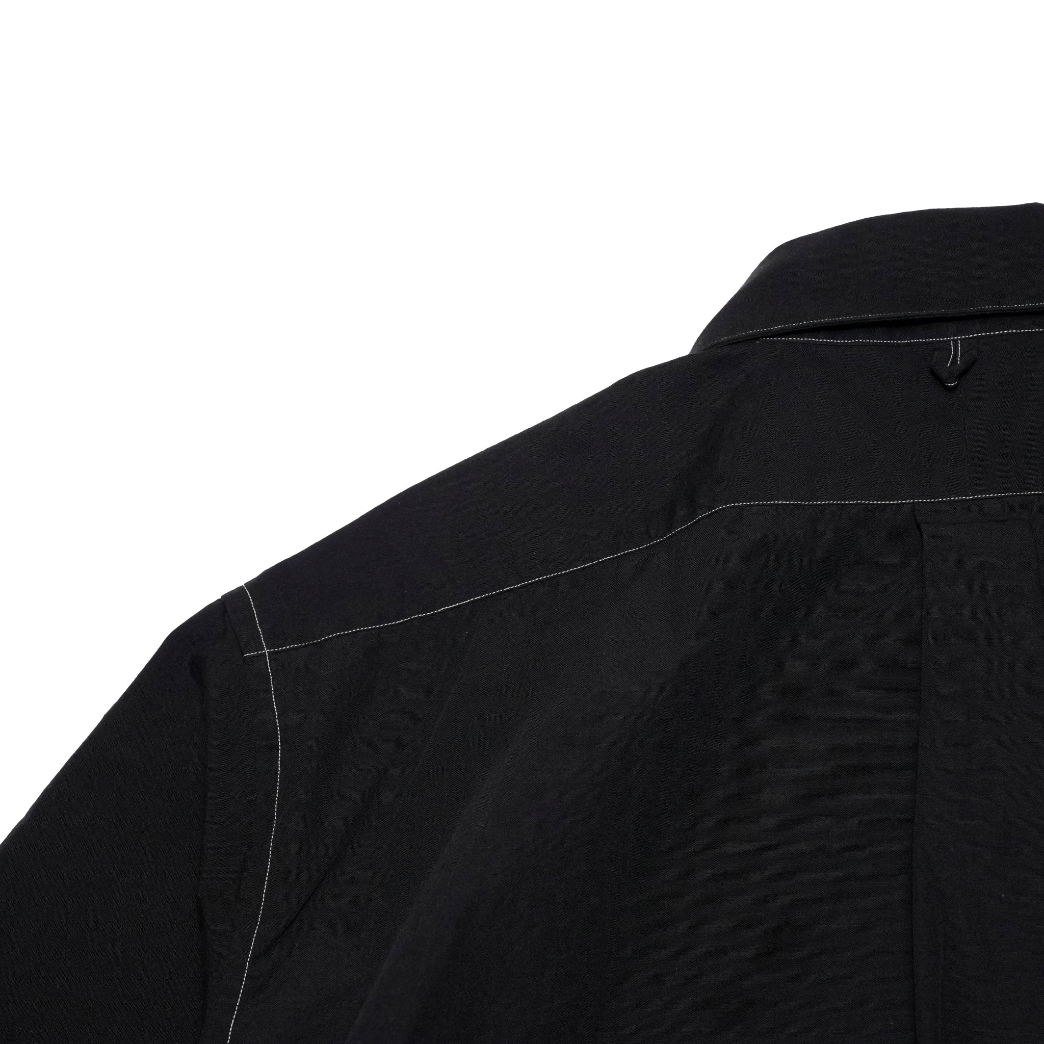 RGS-03_Black | REGULAR COLLAR S/S SHIRT-NATURAL WASHER | Color:Black【CATTA SHIRTS_カッタ シャツ】