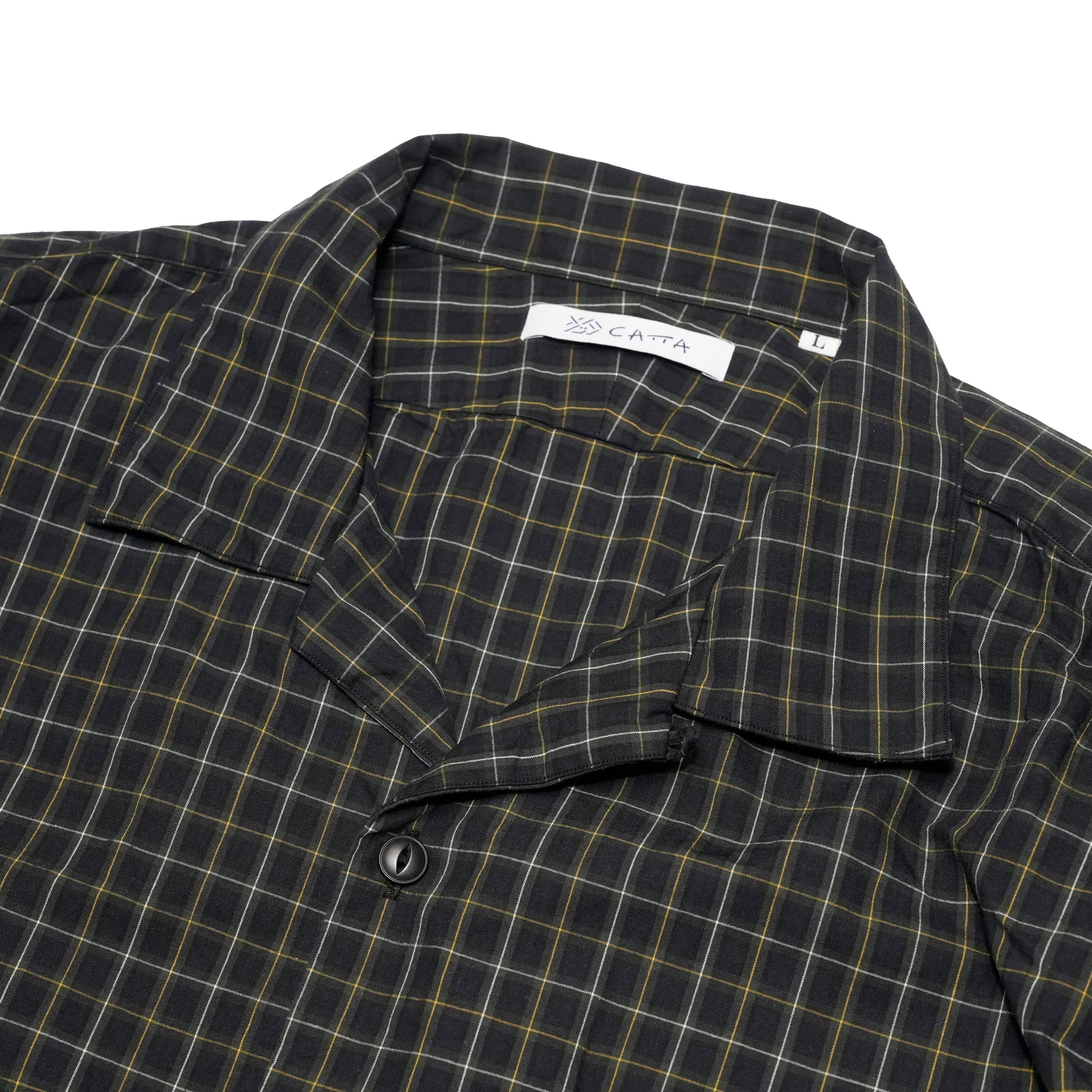 OP-05_Navy | OPEN COLLAR SHIRT-BRITISH CHECK | Color:Navy【CATTA SHIRTS_カッタ シャツ】