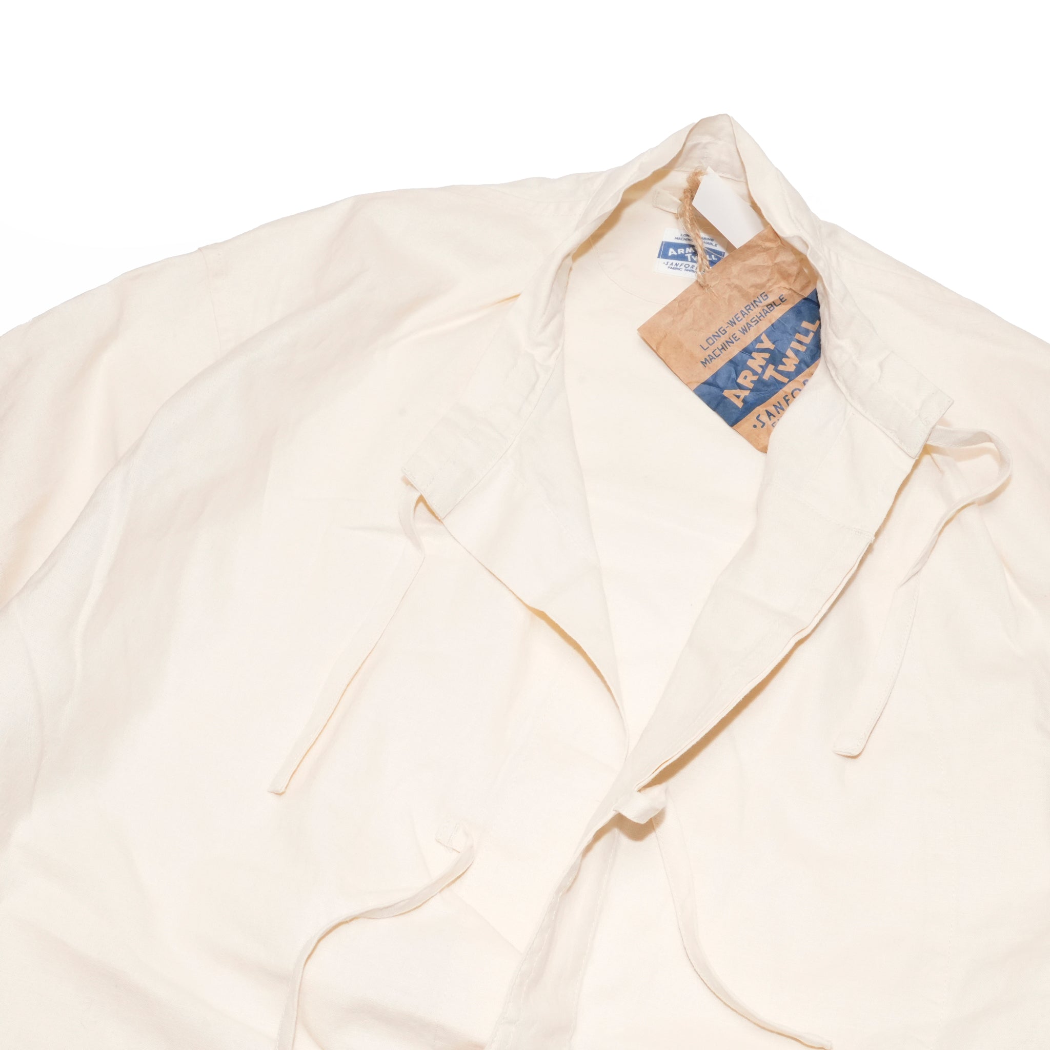 AM-2517009_Ecru | Cotton Linen Slab Half Sleeve Smock Shirt | Color:Ecru【ARMY TWILL_アーミーツイル】
