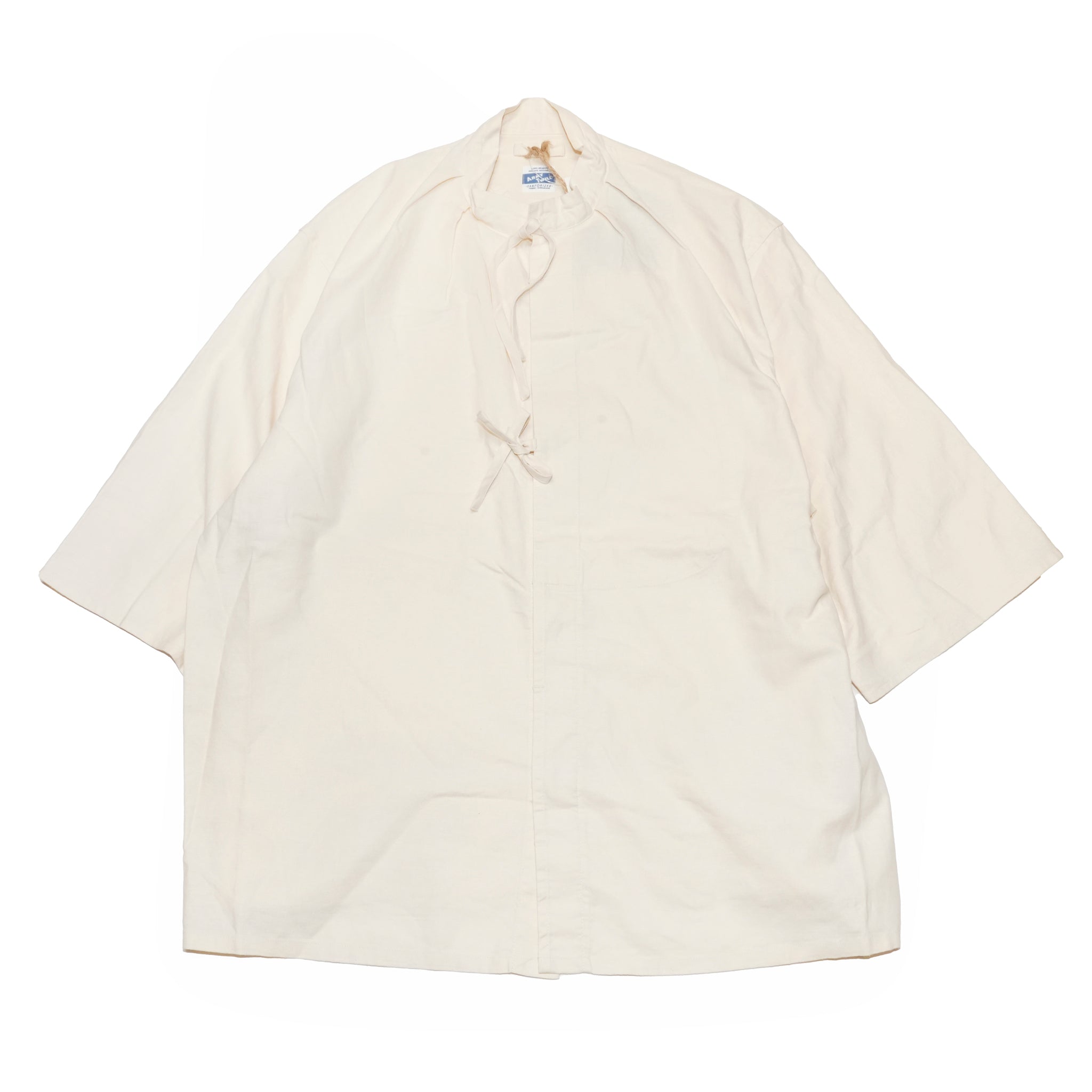 AM-2517009_Ecru | Cotton Linen Slab Half Sleeve Smock Shirt | Color:Ecru【ARMY TWILL_アーミーツイル】