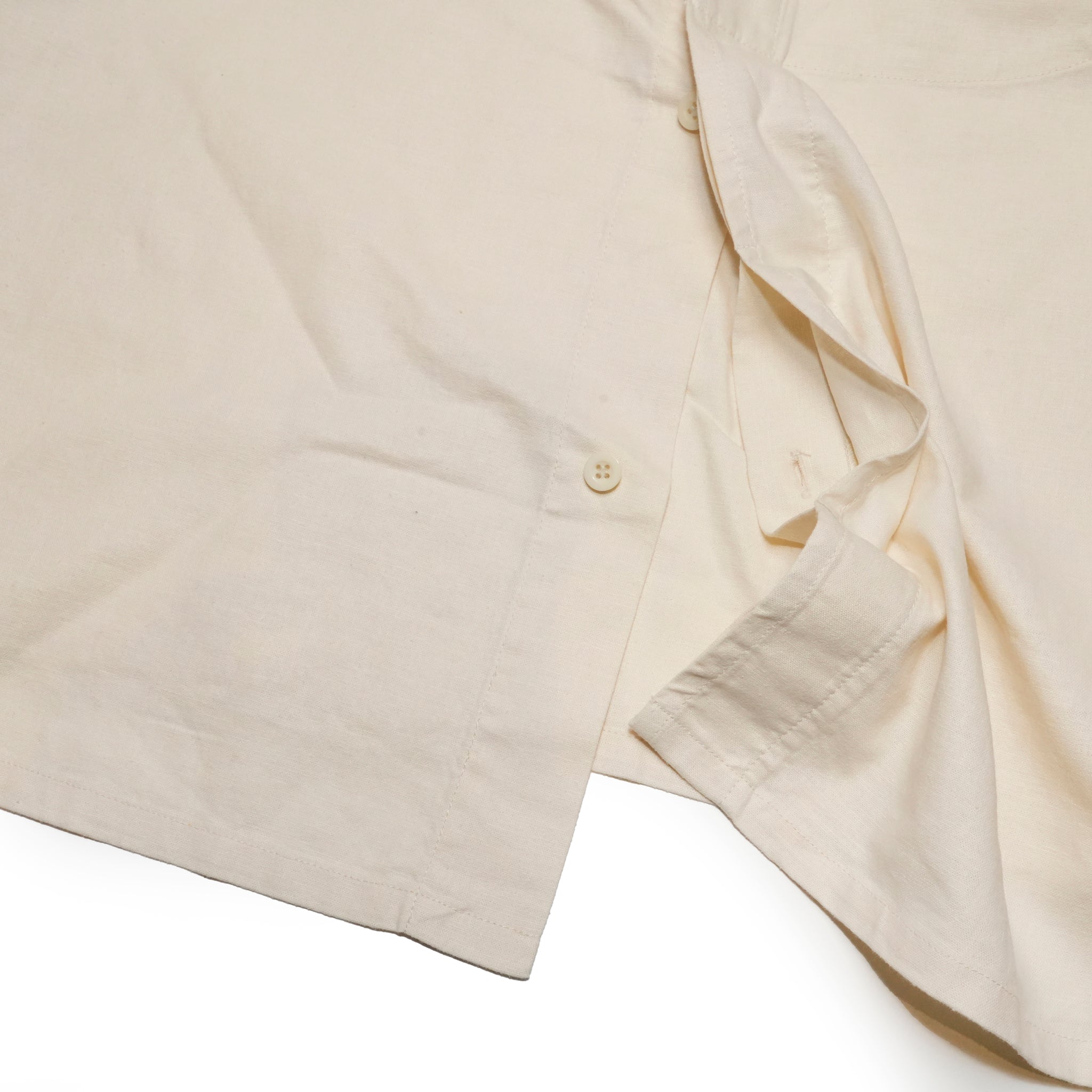AM-2517009_Ecru | Cotton Linen Slab Half Sleeve Smock Shirt | Color:Ecru【ARMY TWILL_アーミーツイル】
