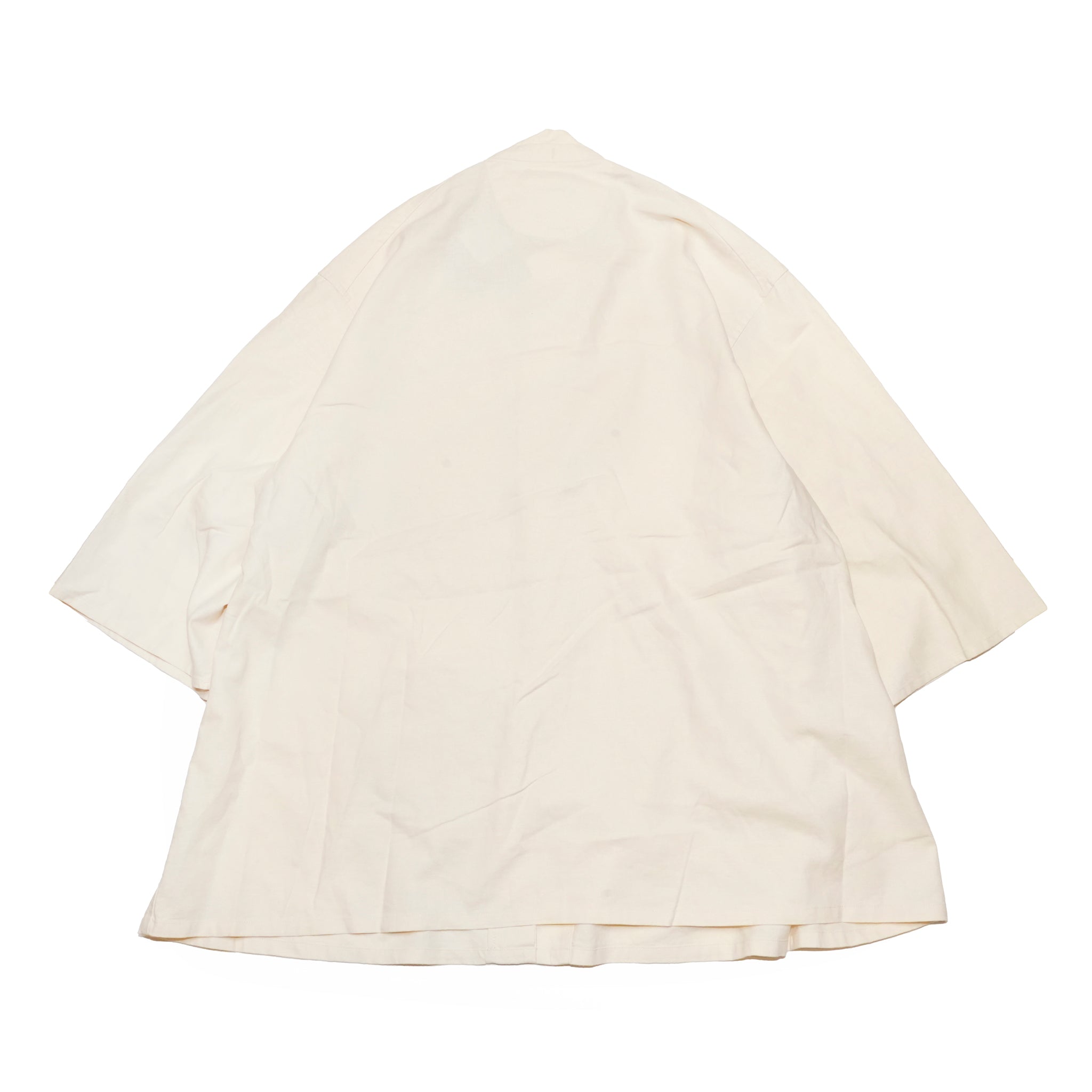 AM-2517009_Ecru | Cotton Linen Slab Half Sleeve Smock Shirt | Color:Ecru【ARMY TWILL_アーミーツイル】