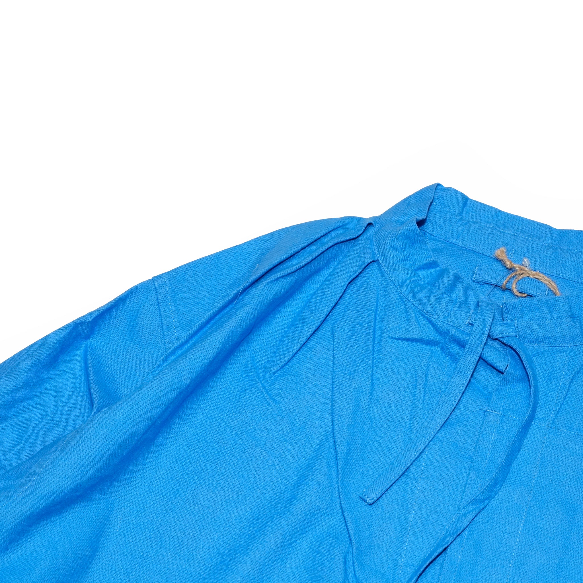 AM-2517009_Blue | Cotton Linen Slab Half Sleeve Smock Shirt | Color:Blue【ARMY TWILL_アーミーツイル】
